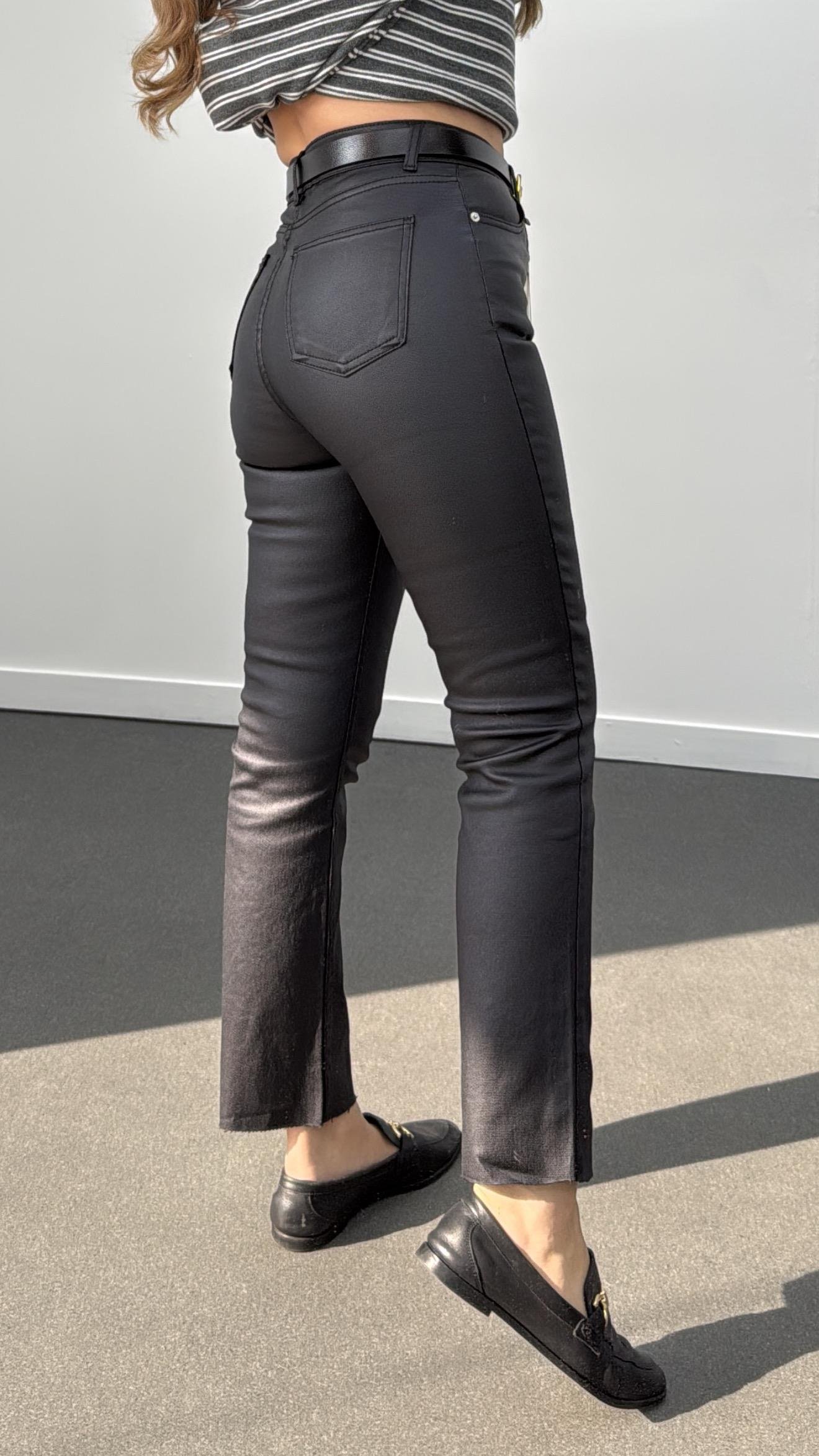 Vegas Siyah Premium Mumlu Deri Pantolon