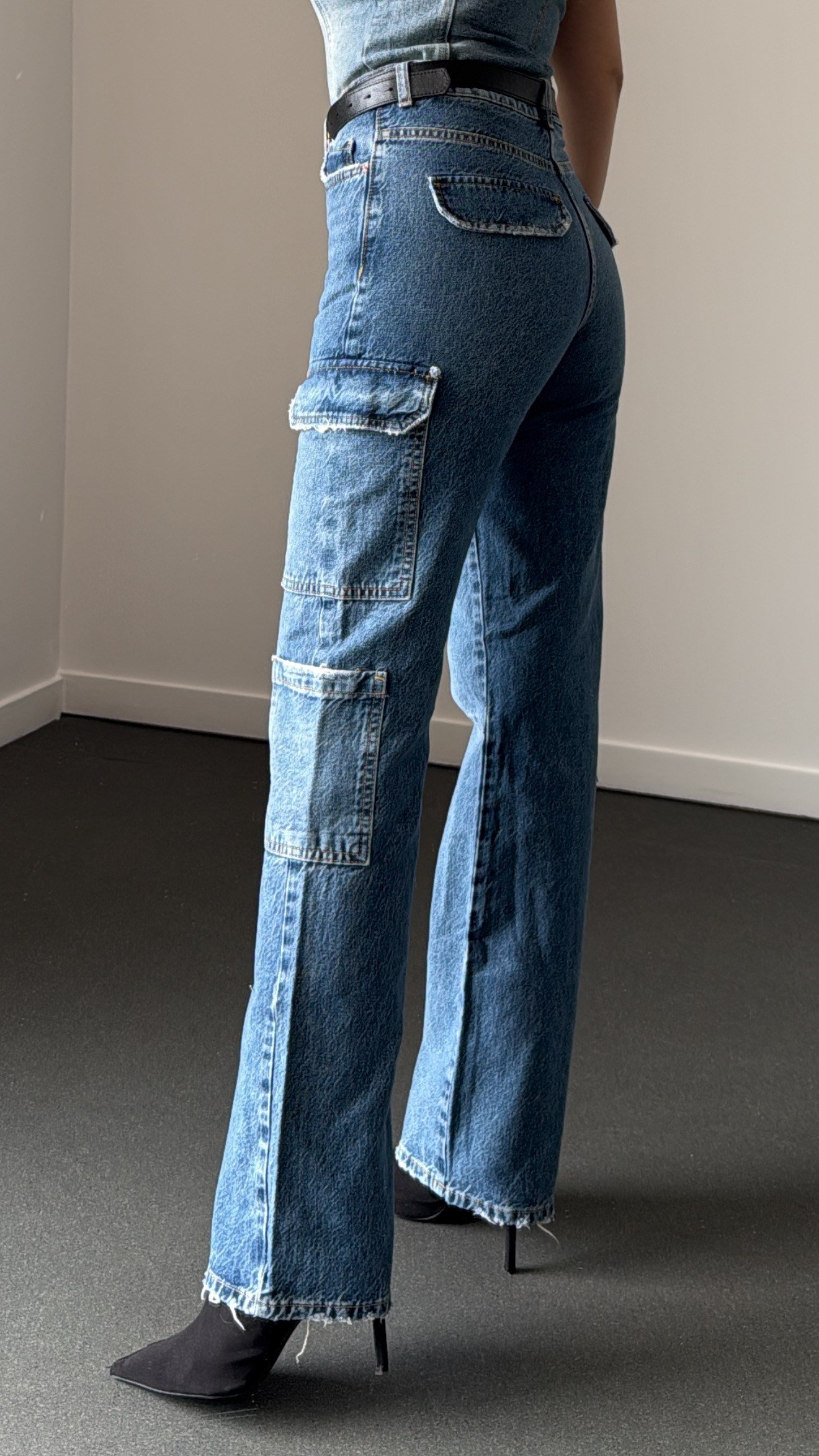 Velora Kot Renk Kargo Cepli Straight Jeans