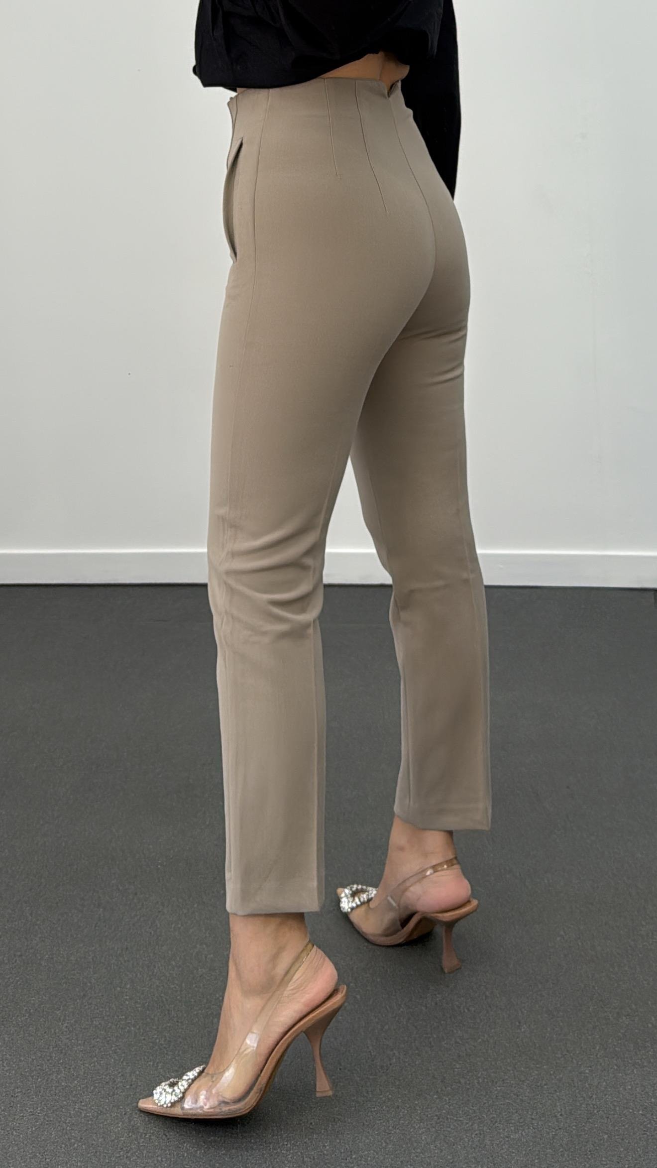 Vizon Renk Pensli Kumaş Pantolon