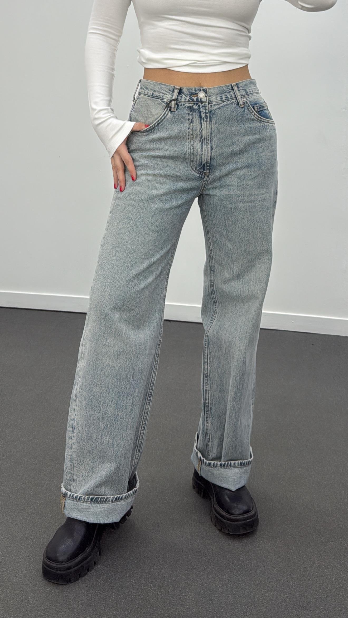 Wanda Açık Tintli Orta Bel Baggy Relax Fit Jeans