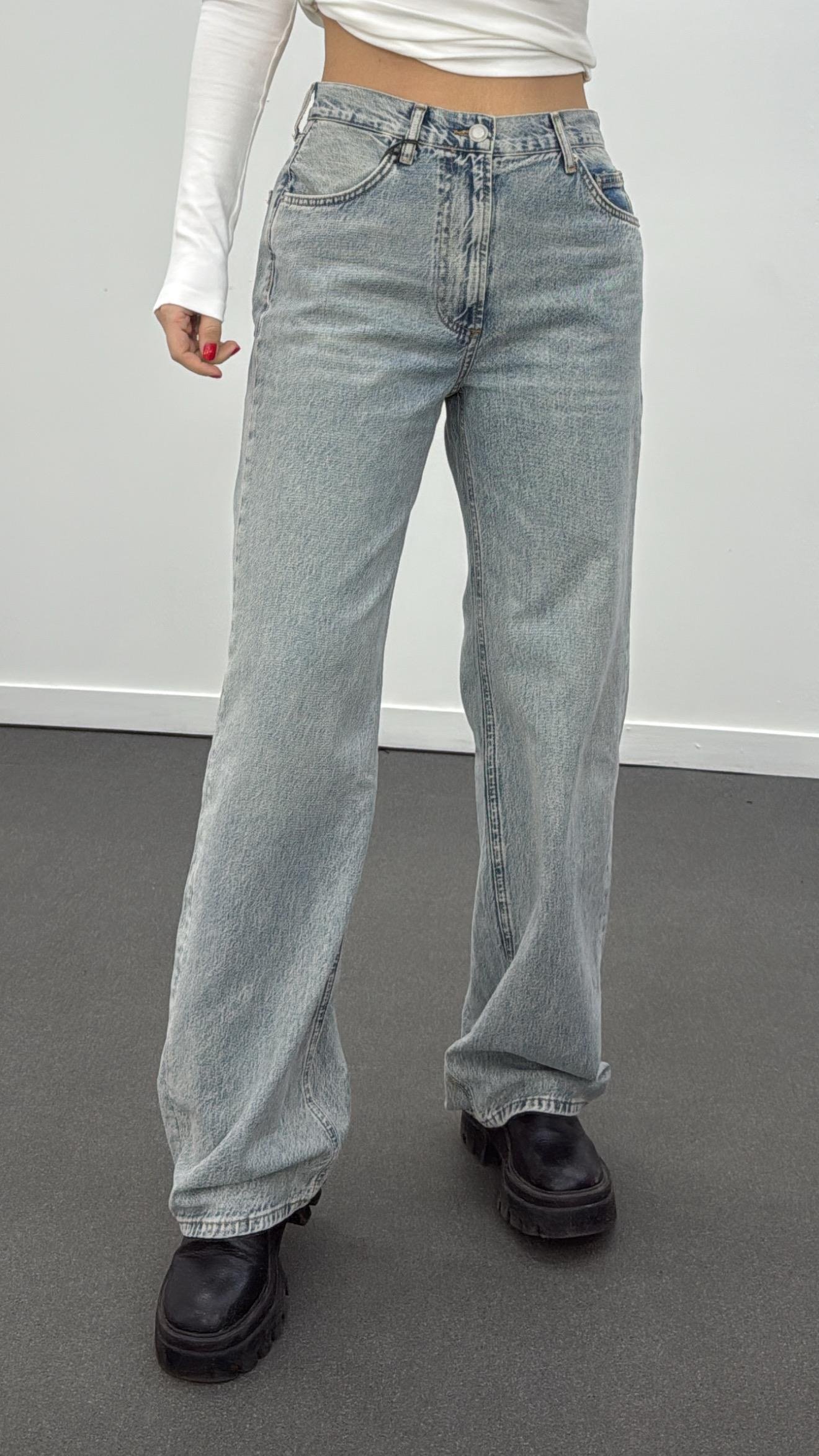 Wanda Açık Tintli Orta Bel Baggy Relax Fit Jeans