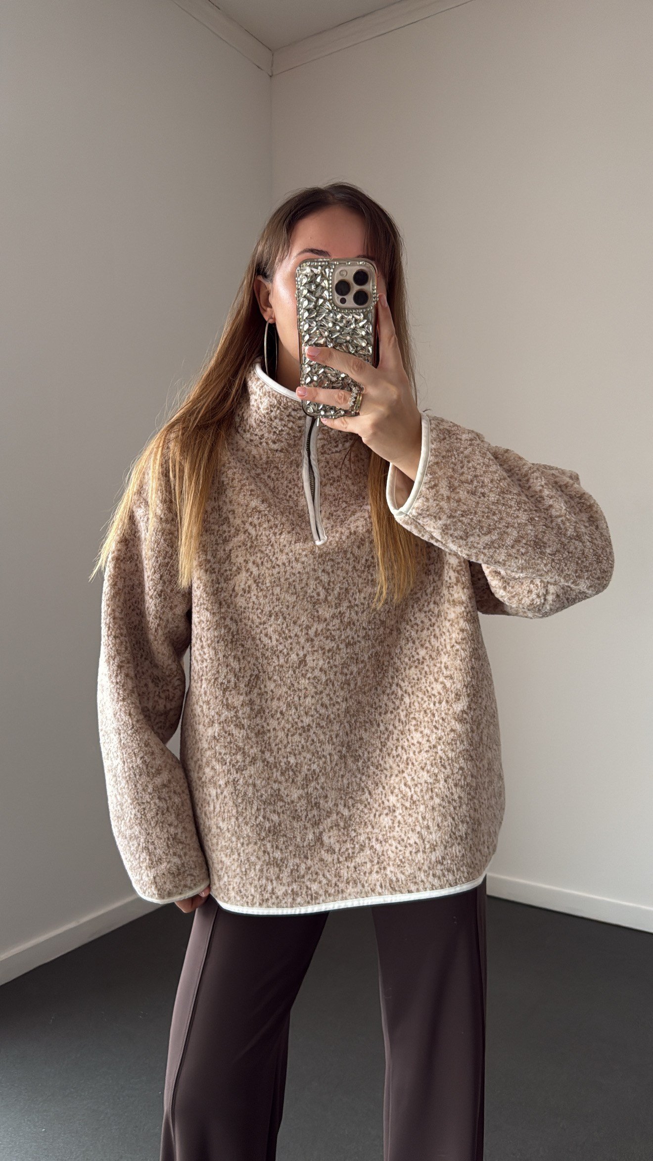 Wildora Cappucino Fermuarlı Sweatshirt