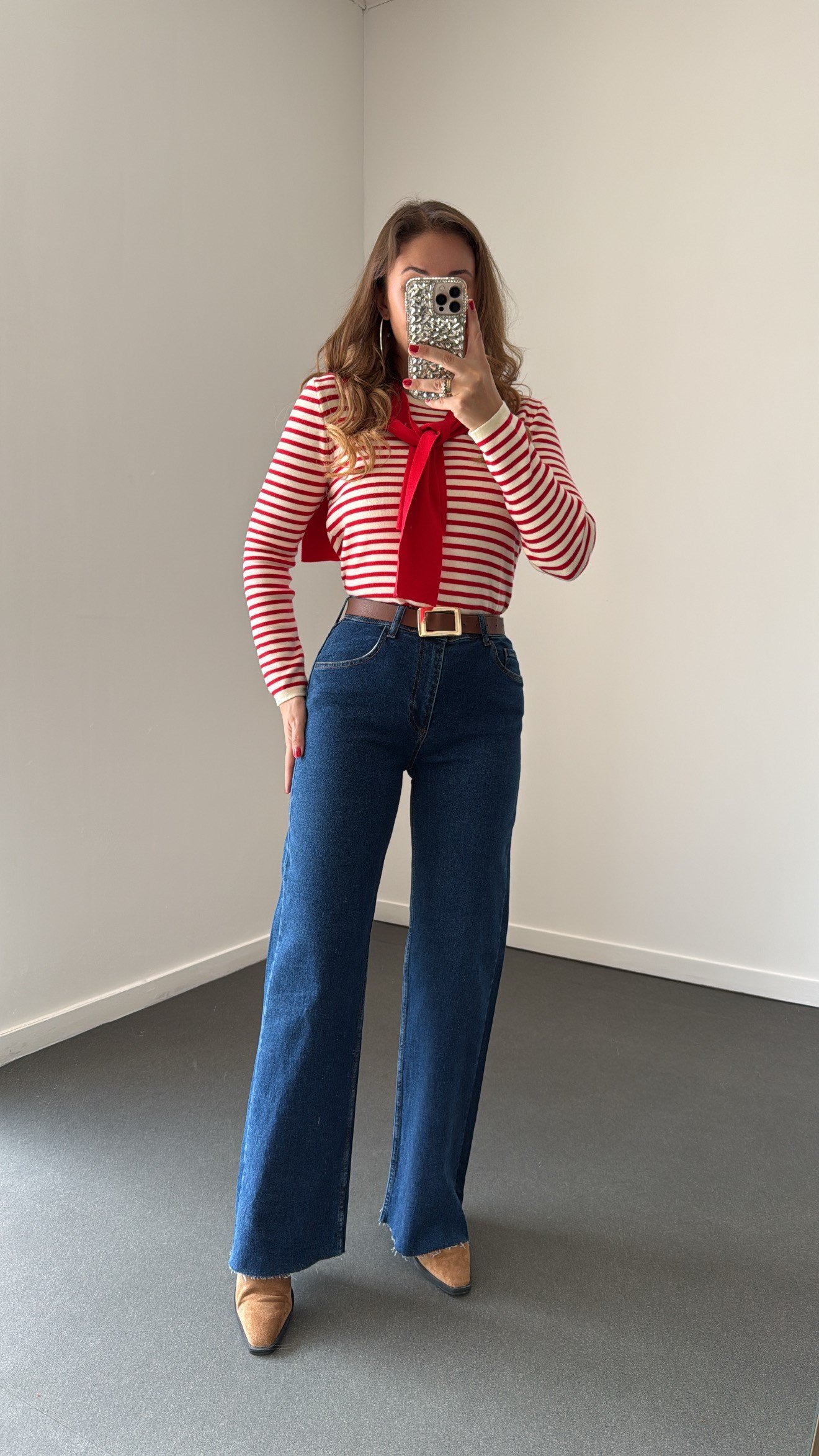 Zaylen Dark Blue Comfort Wide Leg Jean