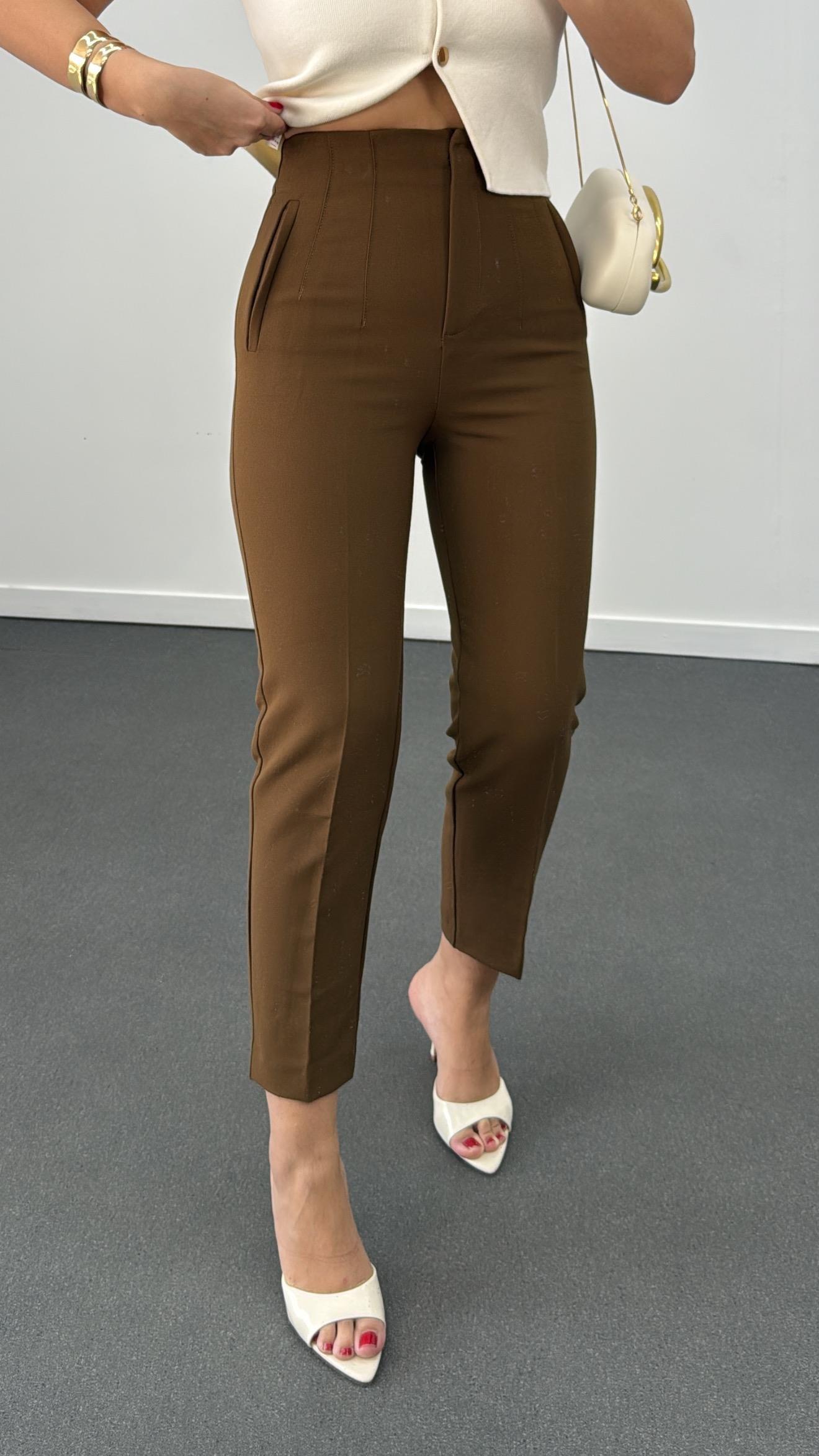 ZR Camel Pensli Kumaş Pantolon