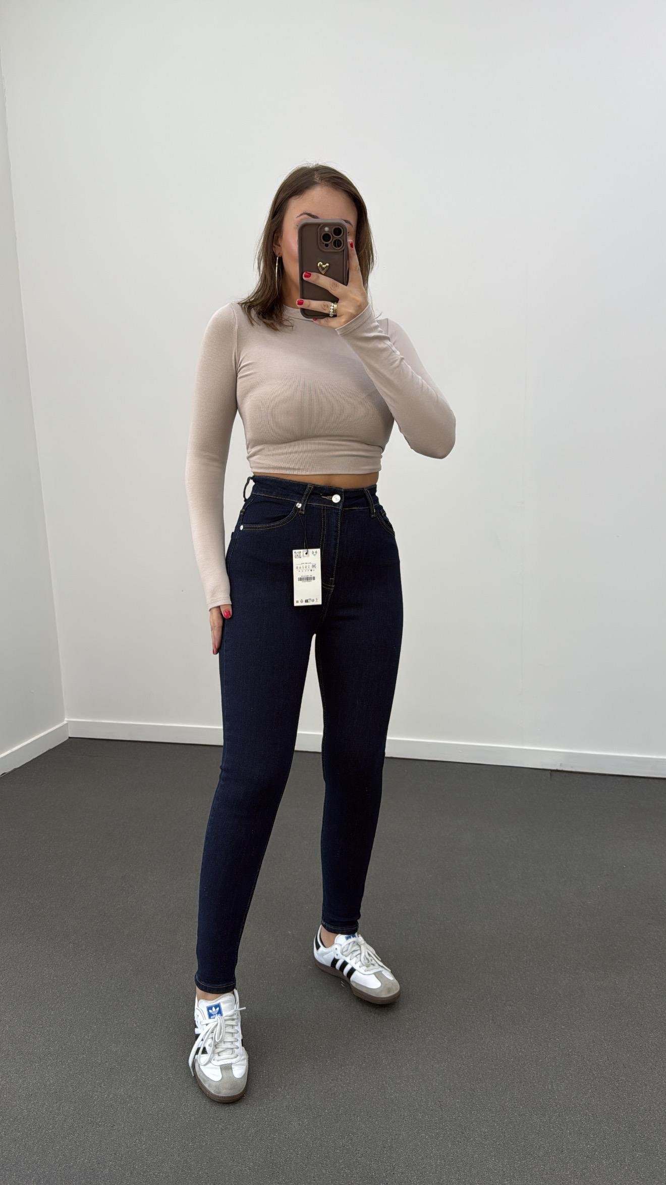 ZR Dark Blue Süper Likralı Toparlayıcı Skinny Jeans