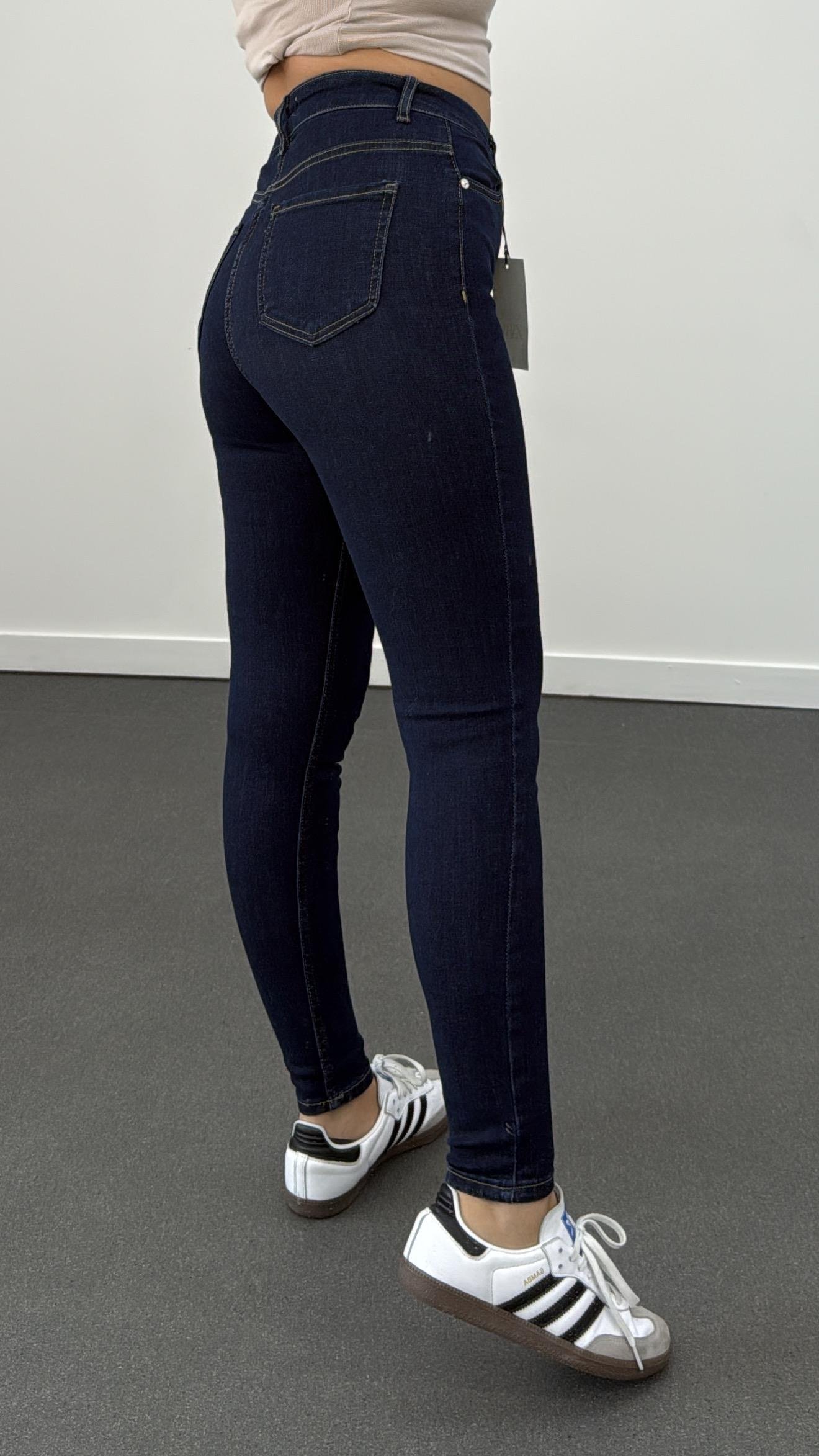 ZR Dark Blue Süper Likralı Toparlayıcı Skinny Jeans