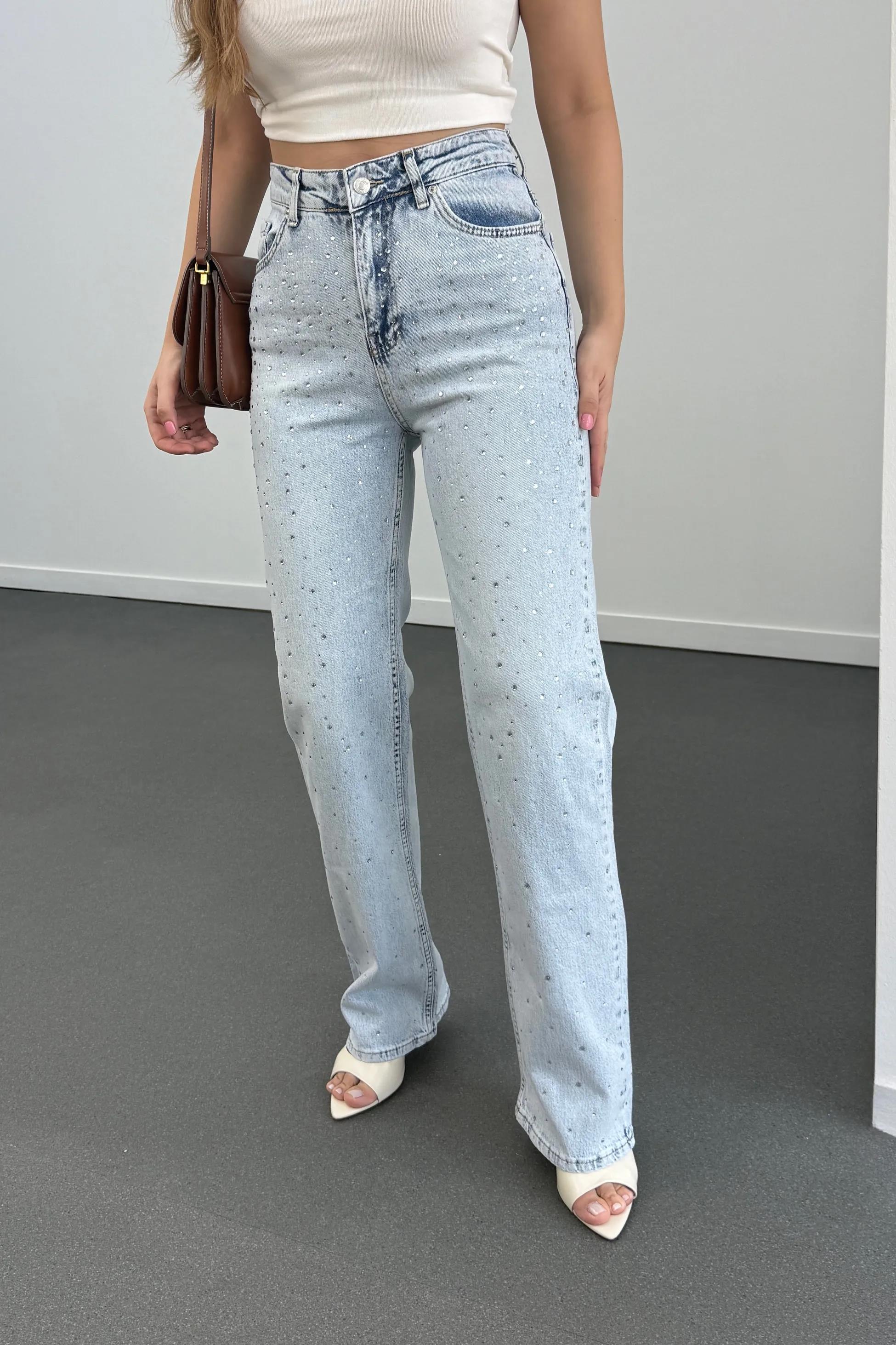 ZR Swarovski Taş Aksesuarlı Premium Jean