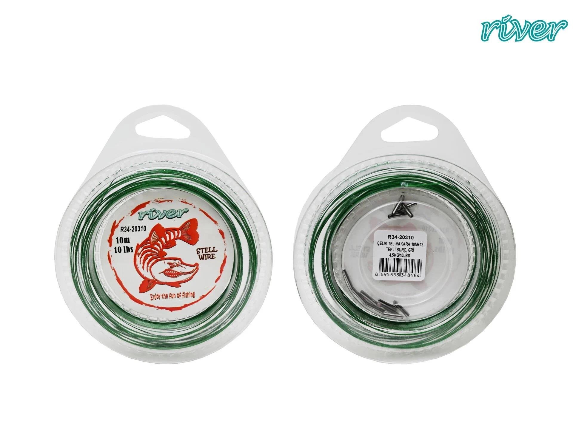 Çelik Tel Makara 10M+12 Tekli Burç Yeşil 10 Lbs