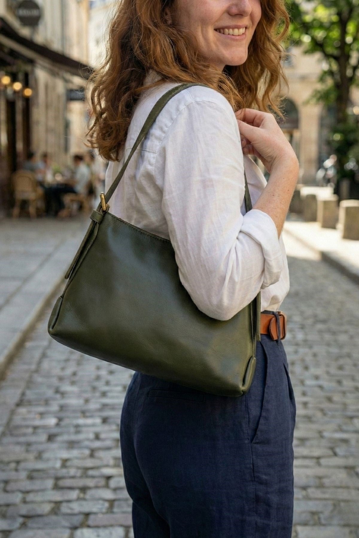 Vivazzaluxe Modern Tasarım Yeşil Deri Orta Boy Kadın Çanta PORTFÖY & CLUTCH