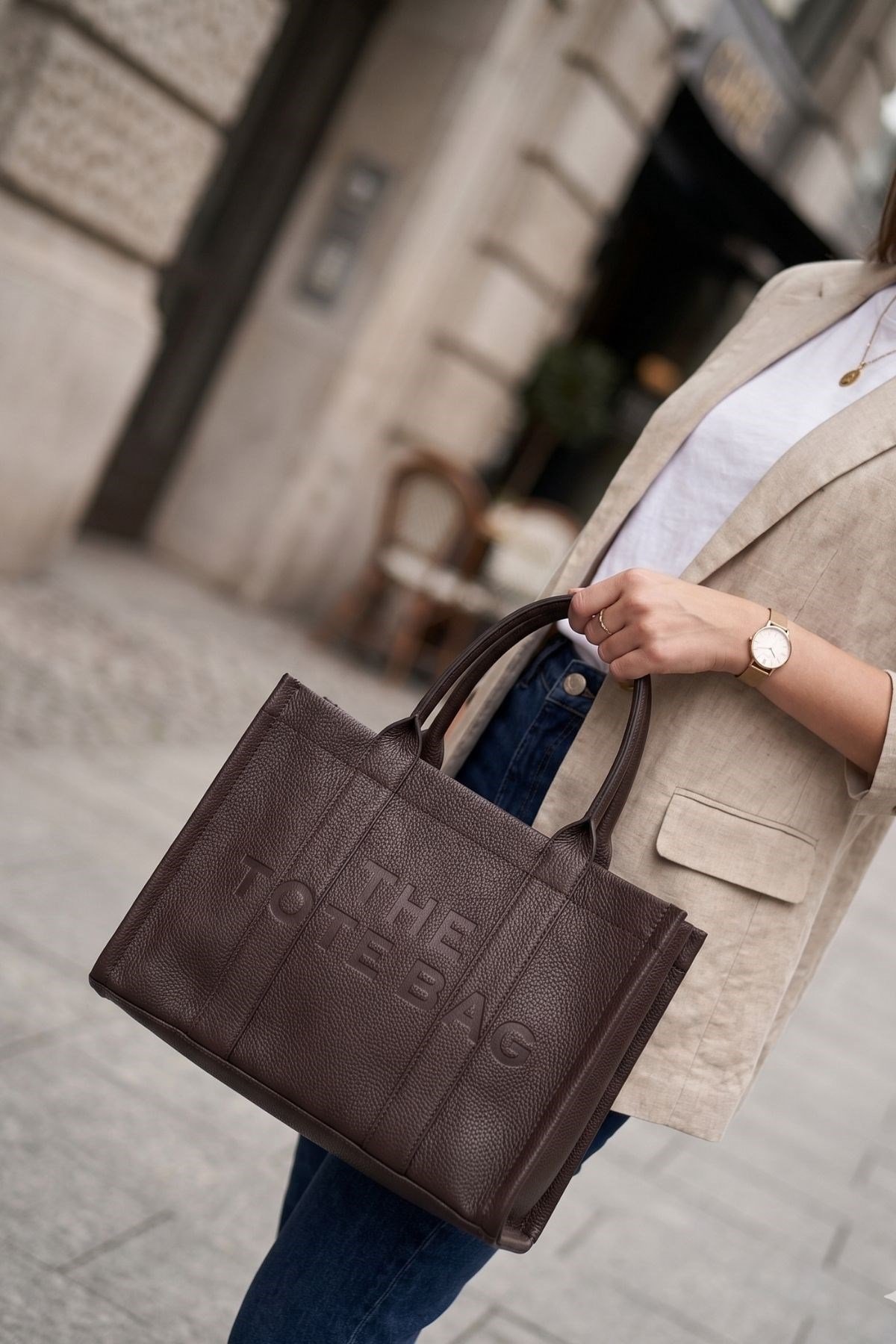 Vivazzaluxe The Tote Bag Kadın Deri El & Kol & Omuz Çanta Acı Kahve OMUZ ÇANTASI
