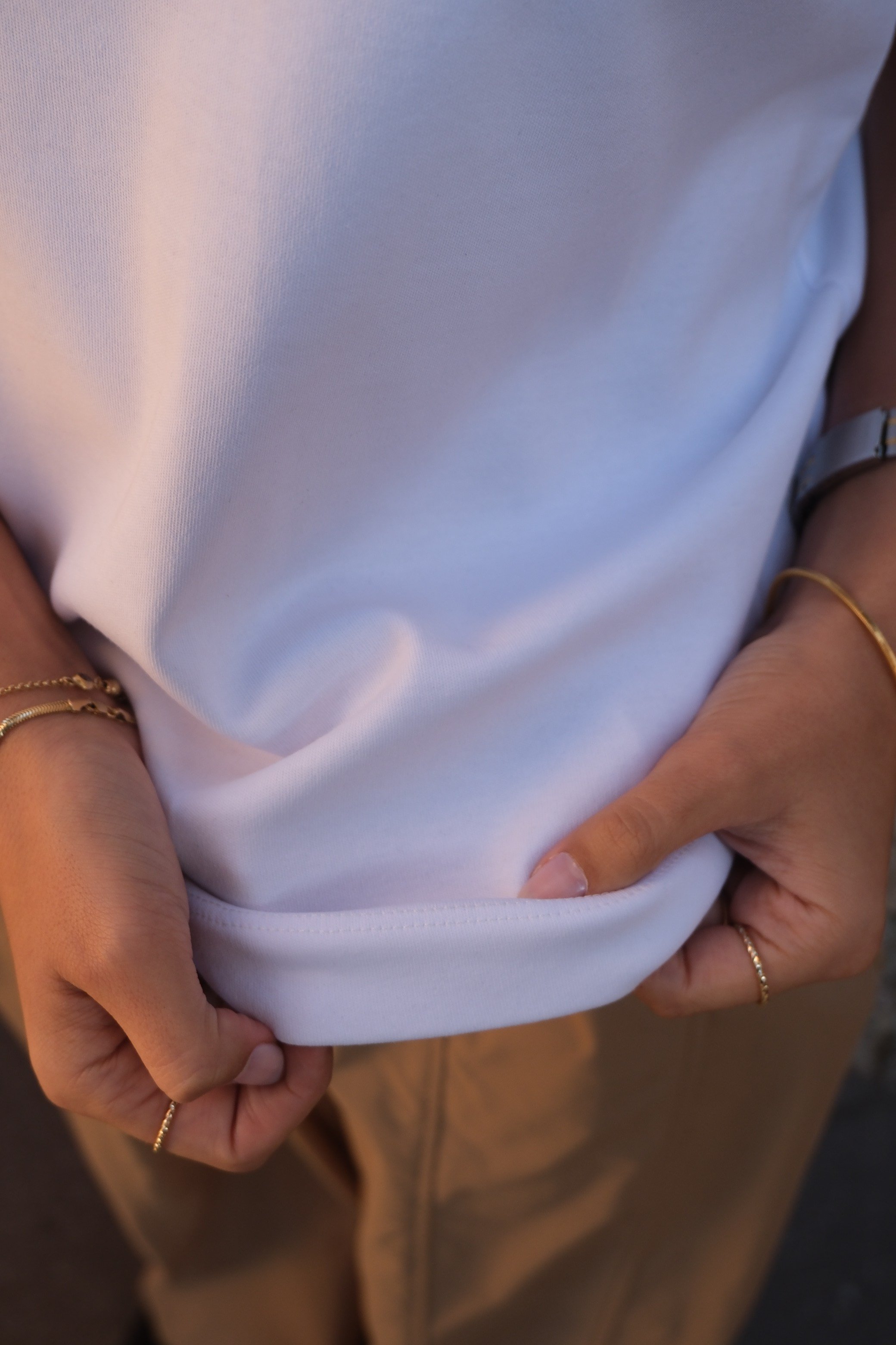 Bisiklet Yaka Basic Tshirt - Beyaz