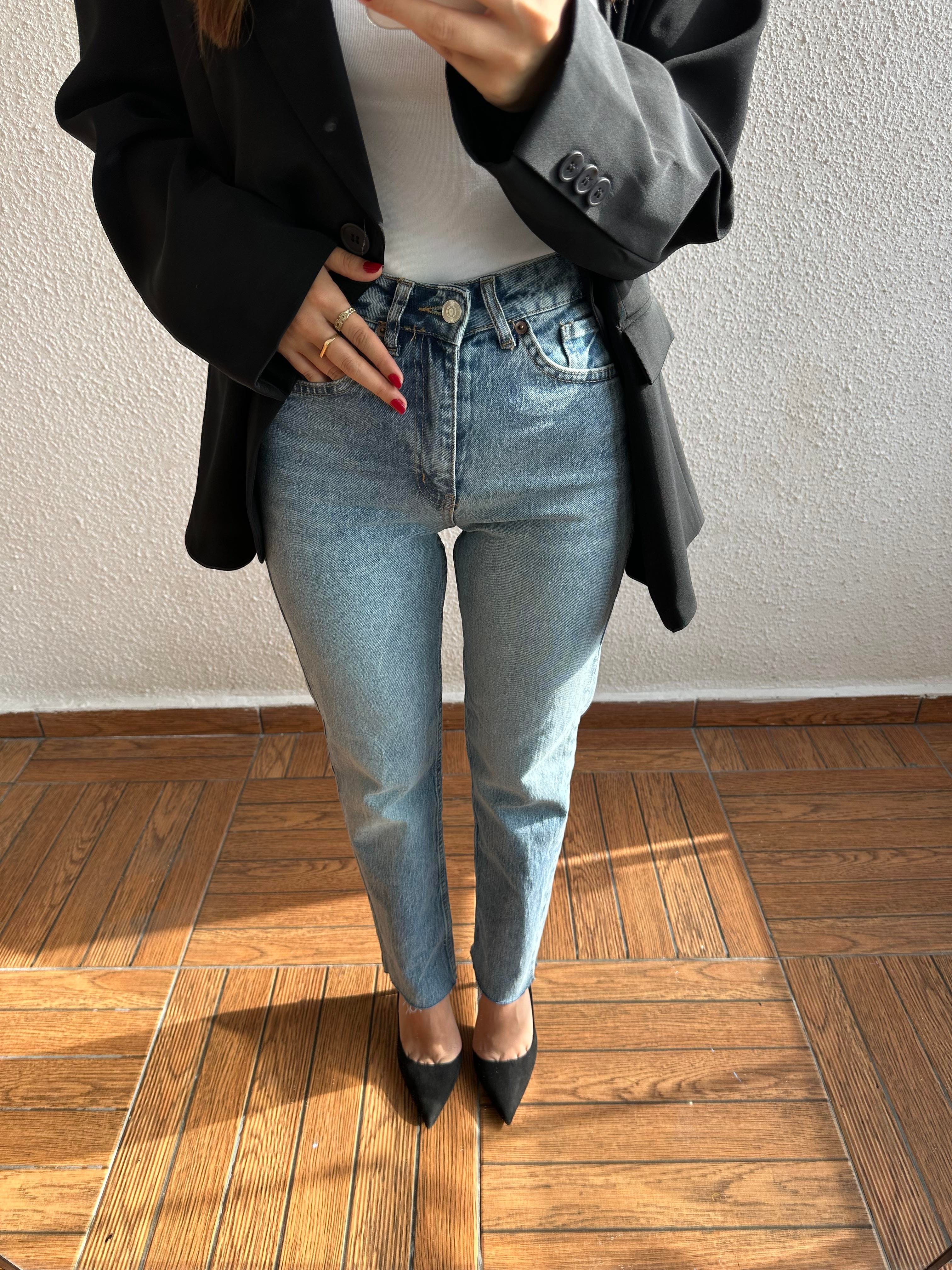 Boy Fit Kesik Paça Jean - Lacivert