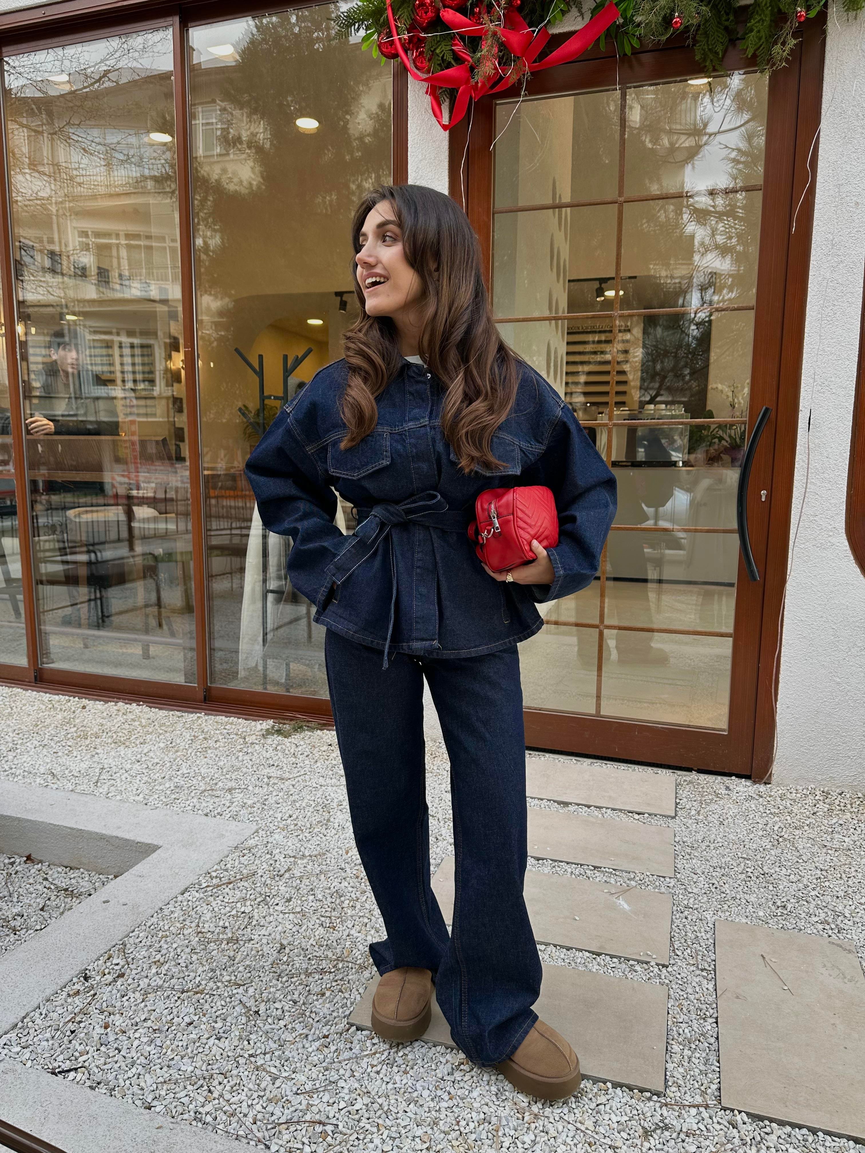 Denim Gömlek Pantolon Takım - Lacivert
