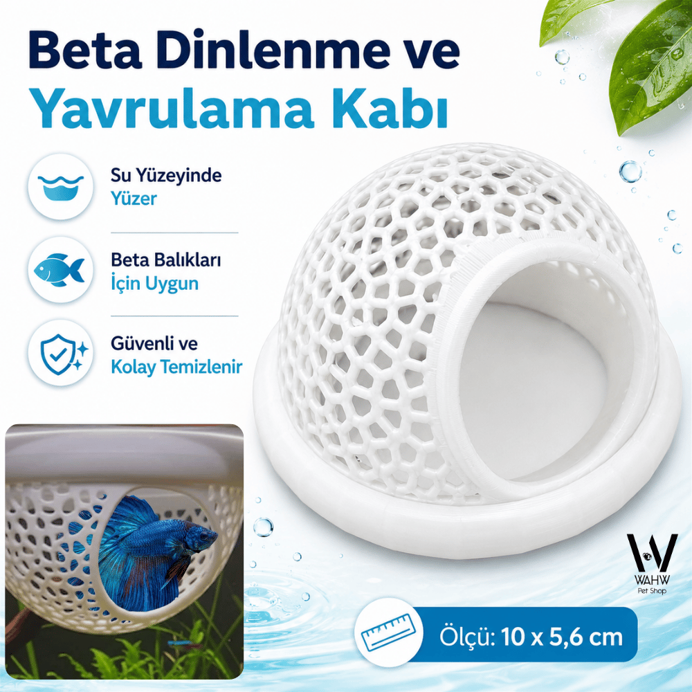 Akvaryum Beta Dinlenme Ve Yavrulama Kabı (Özel Tasarım Betta Yatağı)