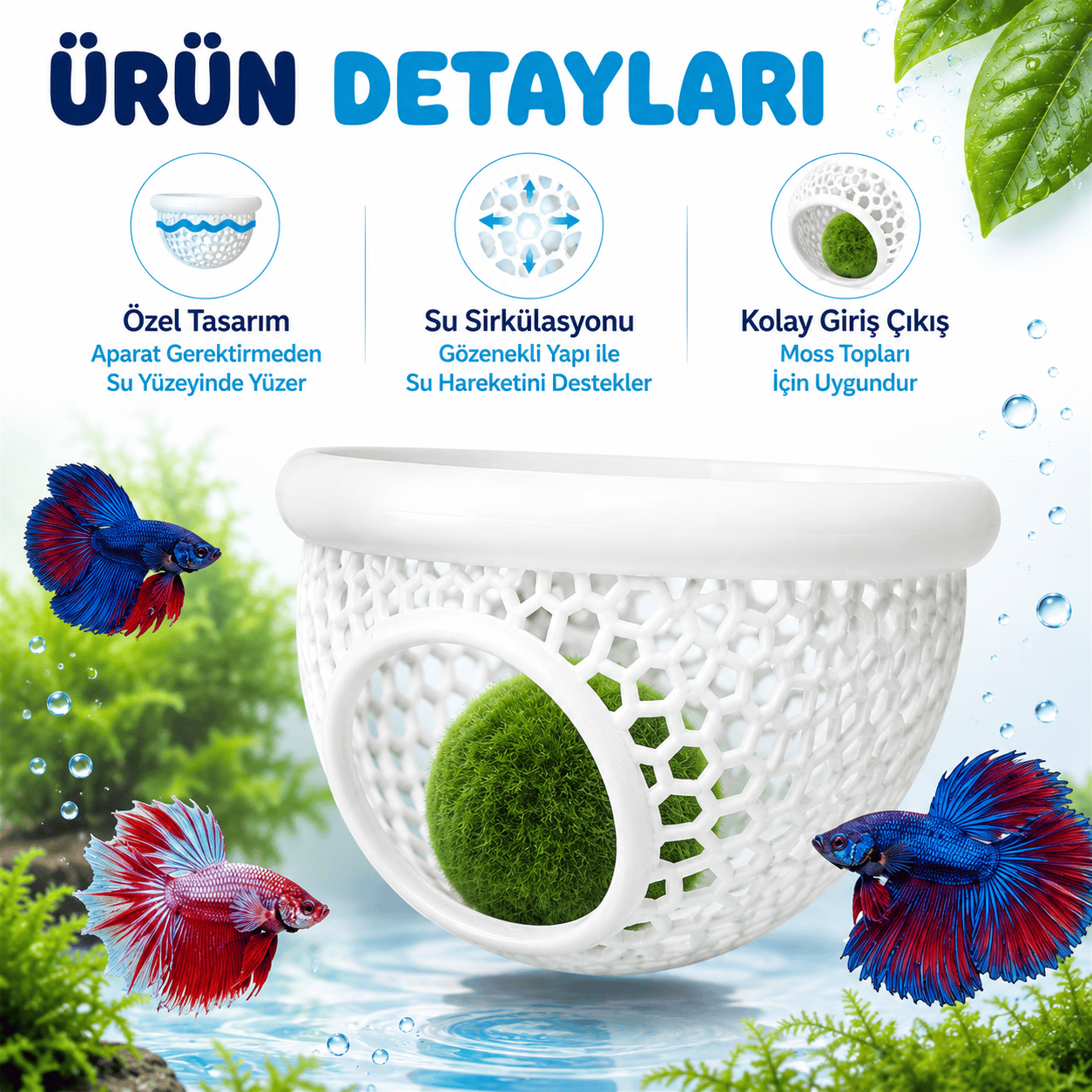 Akvaryum Beta Dinlenme Ve Yavrulama Kabı (Özel Tasarım Betta Yatağı)