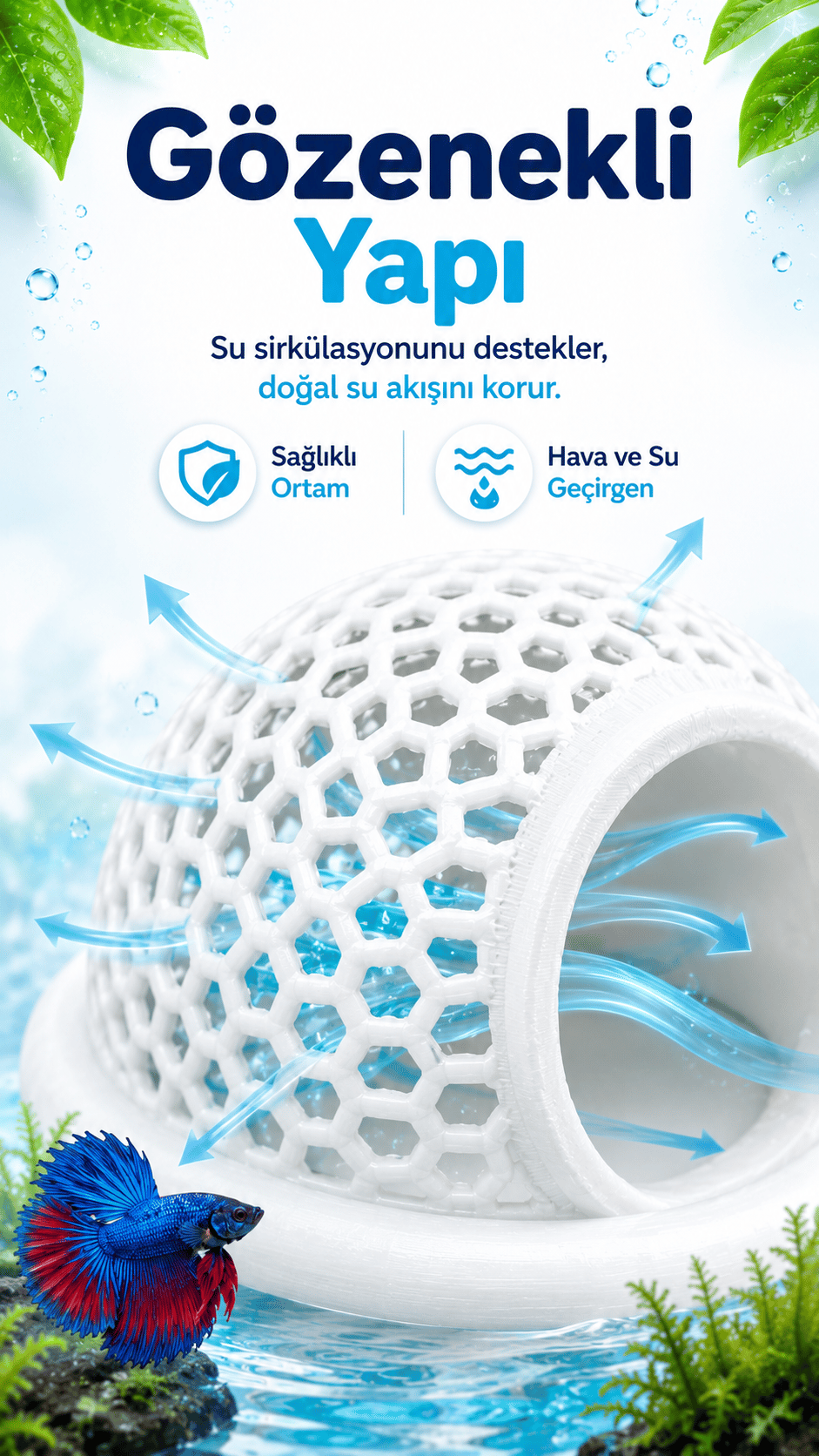 Akvaryum Beta Dinlenme Ve Yavrulama Kabı (Özel Tasarım Betta Yatağı)
