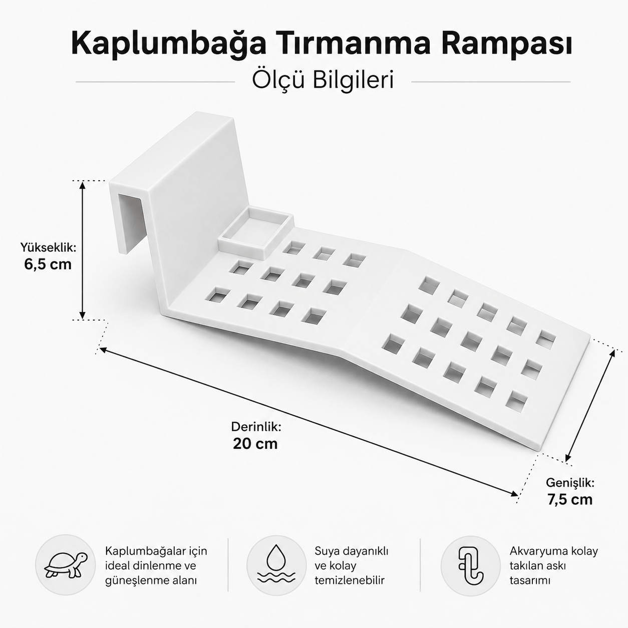 Kaplumbağa Tırmanma Rampası – Akvaryum Dinlenme ve Beslenme Platformu