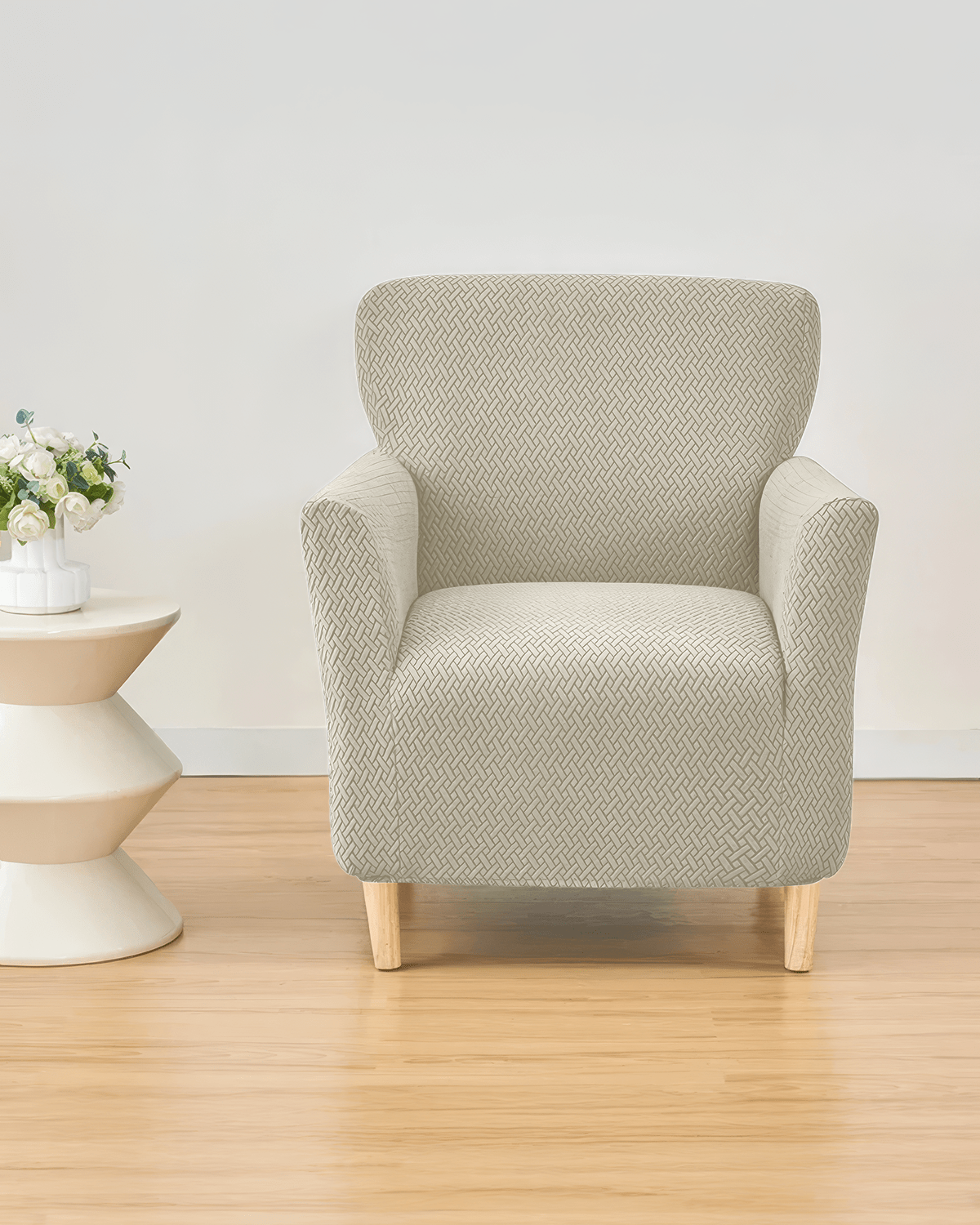 3.3.1.1 Koltuk Örtüsü Krem Koltuk Kılıfı Takımı Lastikli Sofa Cover / Krem