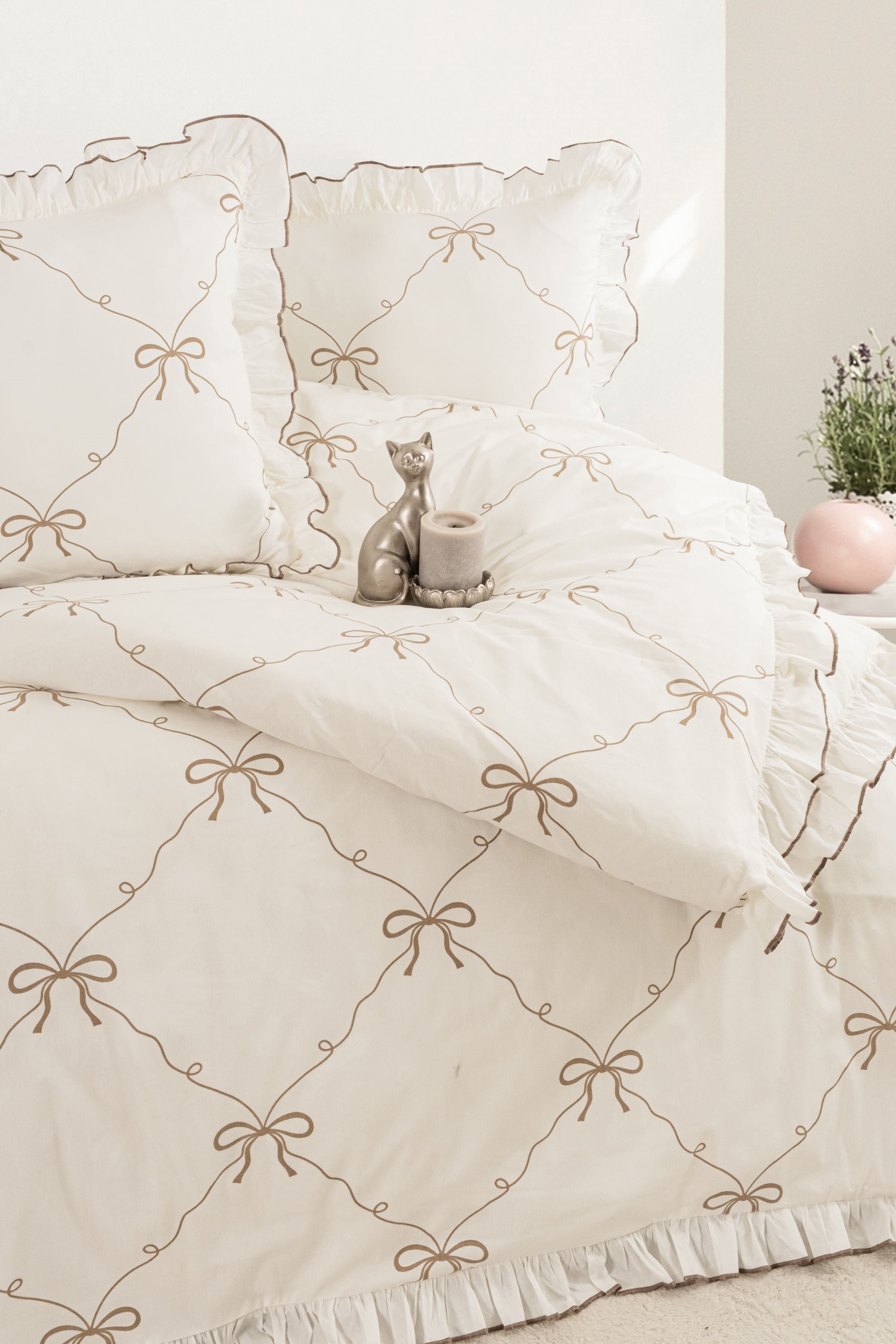 Bella Premium Fırfırlı Çift Kişilik Nevresim Seti / %100 Pamuklu