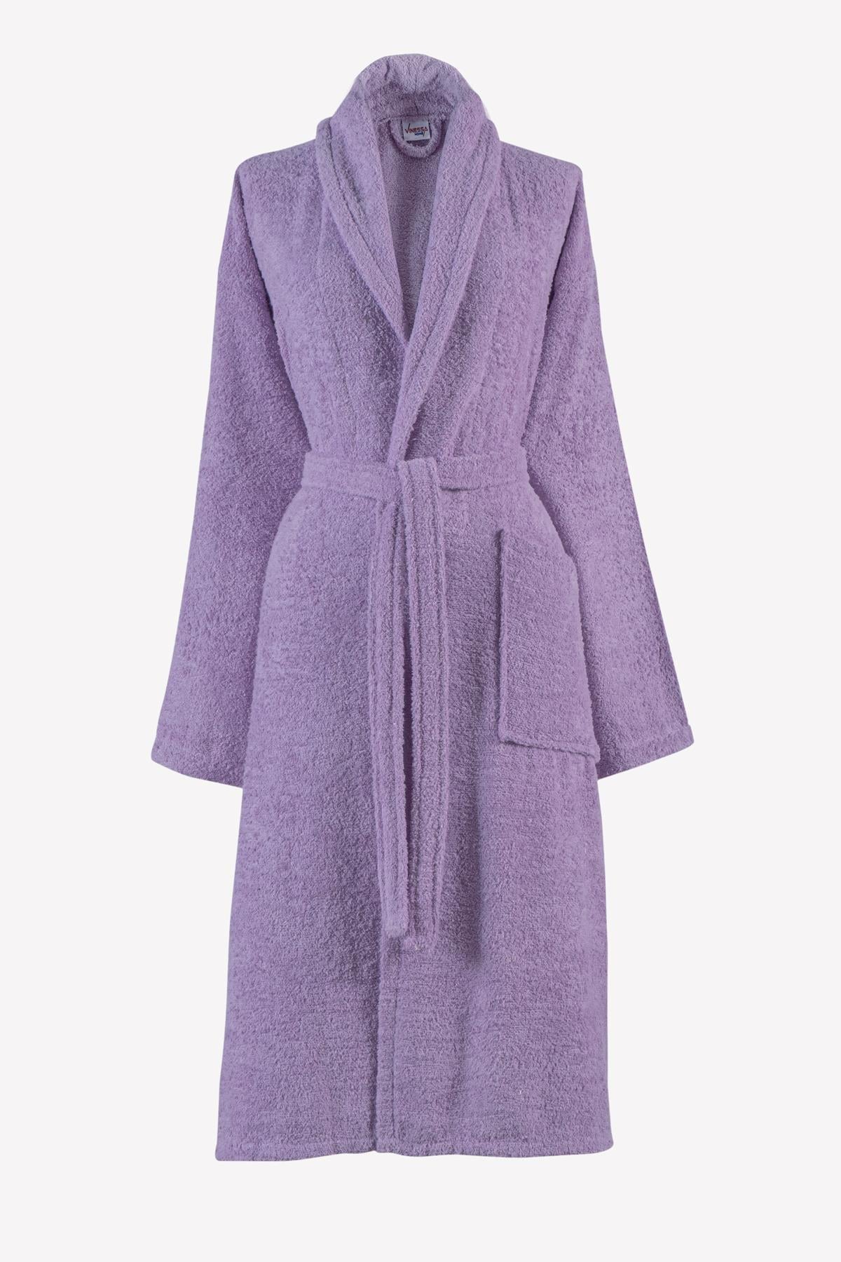 Pamuklu Mor Tek Bornoz