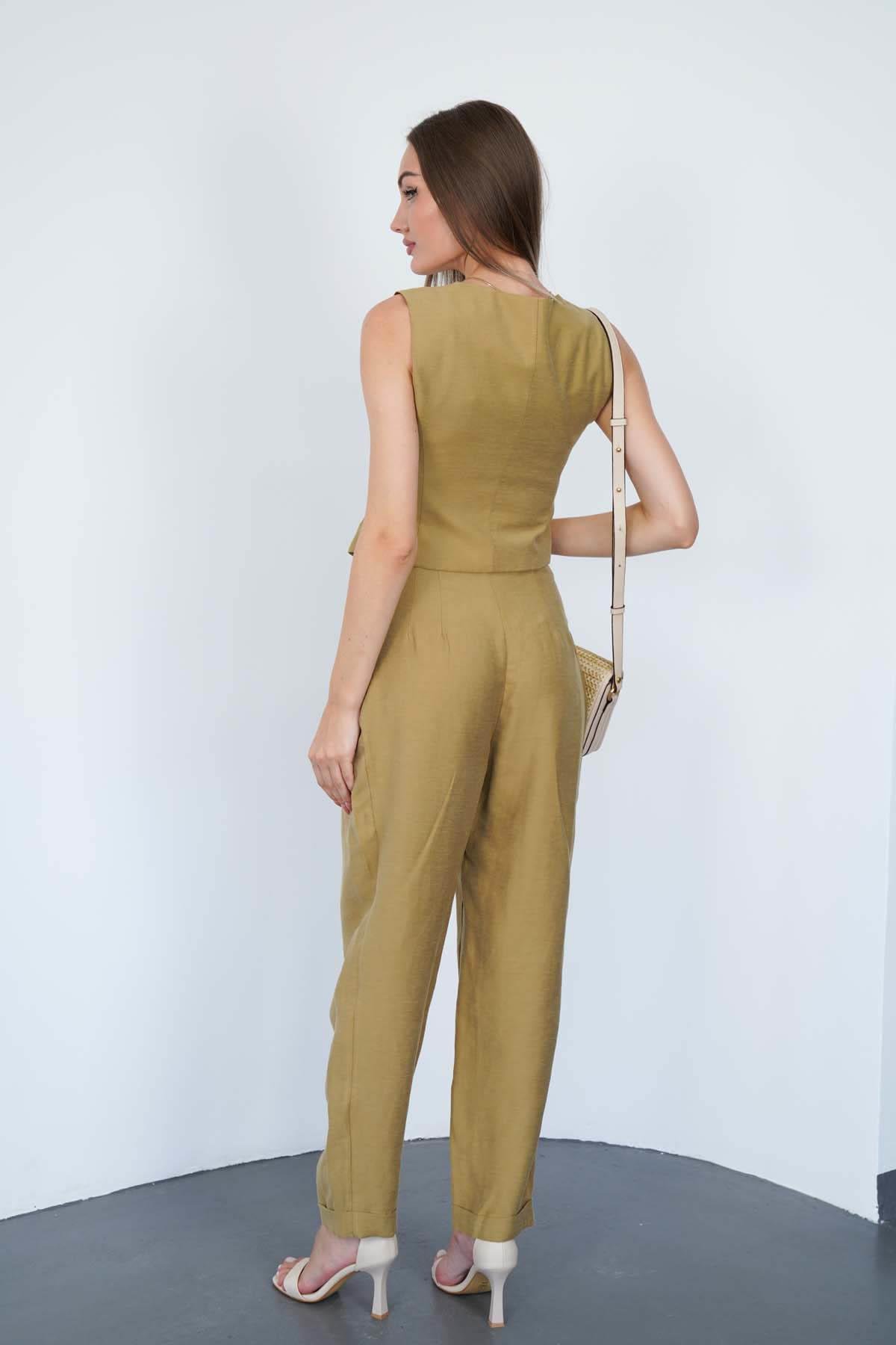 Keten Pantolon Yeşil