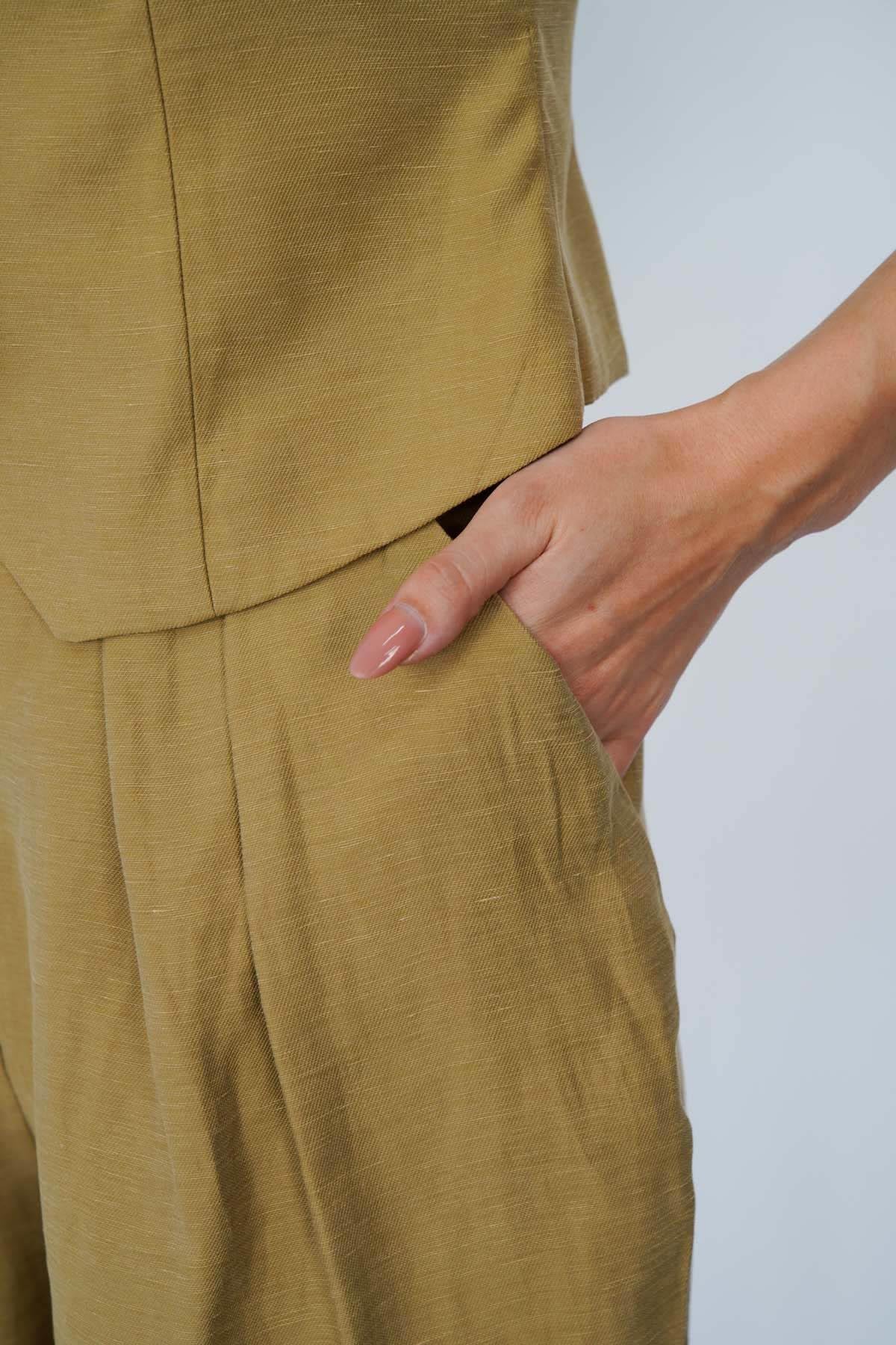 Keten Pantolon Yeşil