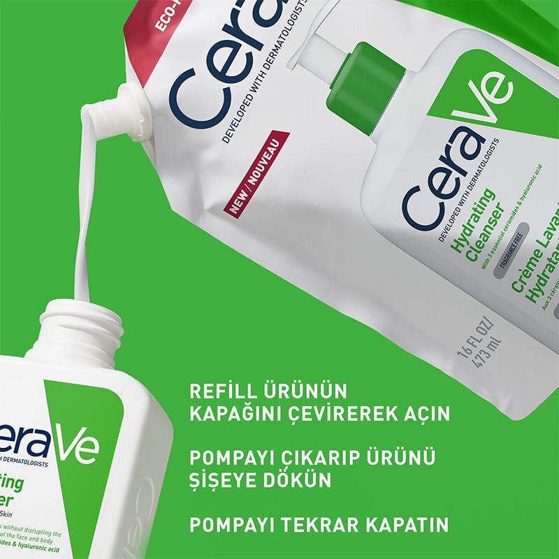 CeraVe Normal Ve Kuru Ciltler İçin Nemlendiren Temizleyici 473 ml - Refill