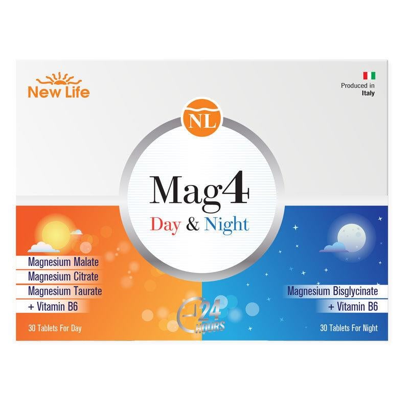 New Life Mag4 Day Night Magnezyum Vitamin B6 60 Tablet
