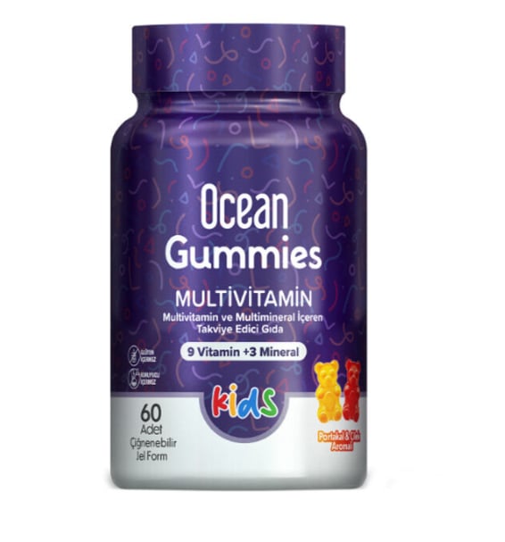 Orzax Ocean Gummies Multivitamin Kids Takviye Edici Gıda 60 Adet Çİğnenebilir Jel Form