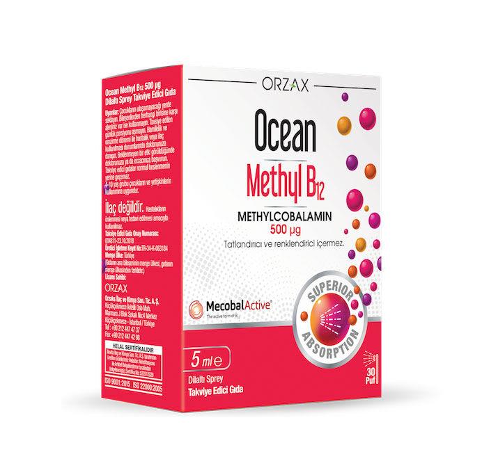 Orzax Ocean Methyl B12 Dilaltı Sprey 5 ml - 30 Doz