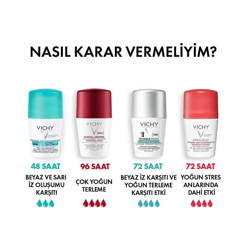 Vichy Terleme Karşıtı İz Bırakmayan Deodorant 50 ml