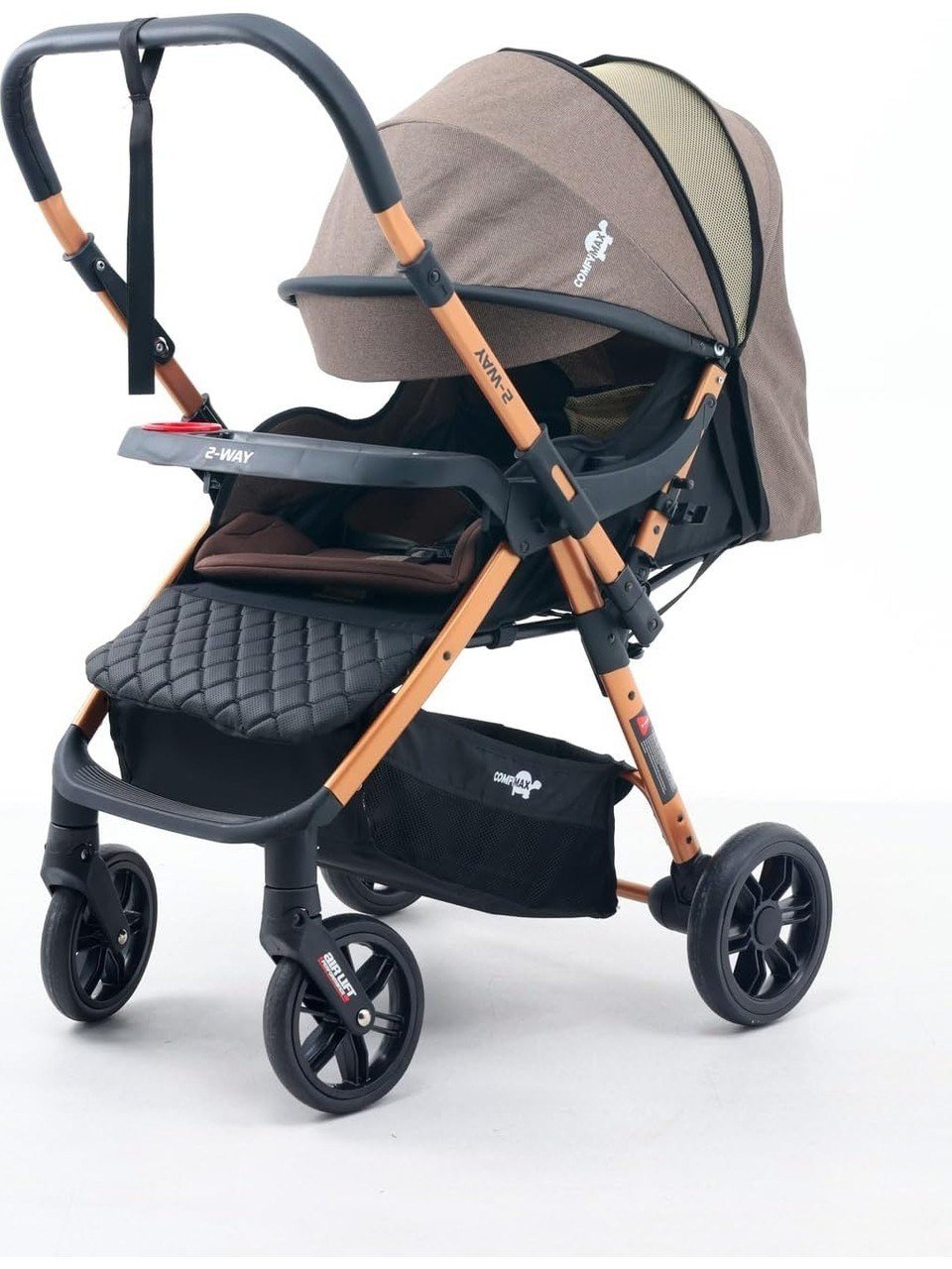 Comfymax 2-Way Çift Yönlü Bebek Arabası  – Wood Brown