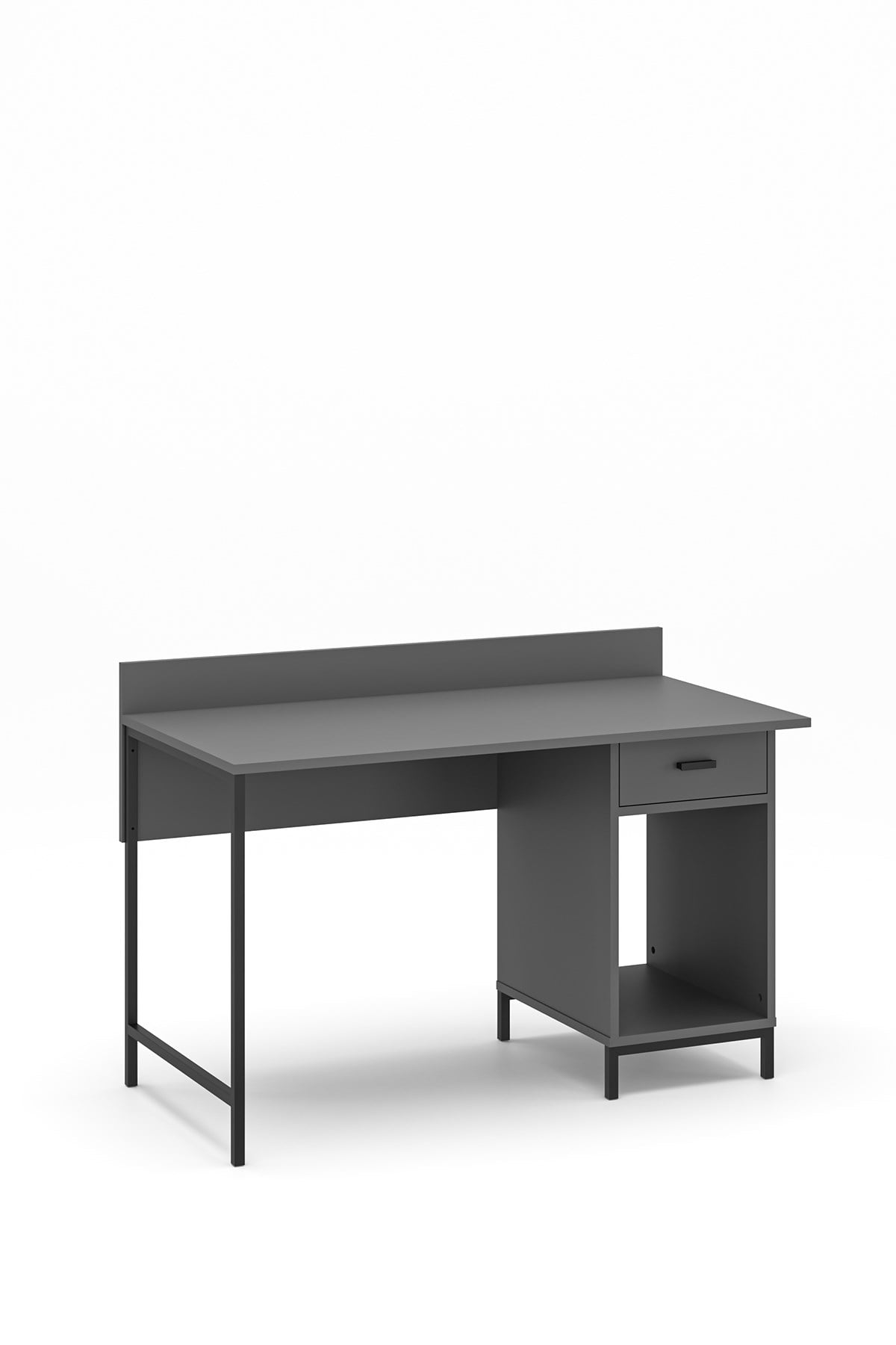 Ately Metal Ayaklı Çalışma Masası Ofis Kütüphane Oyuncu Masası Antrasit