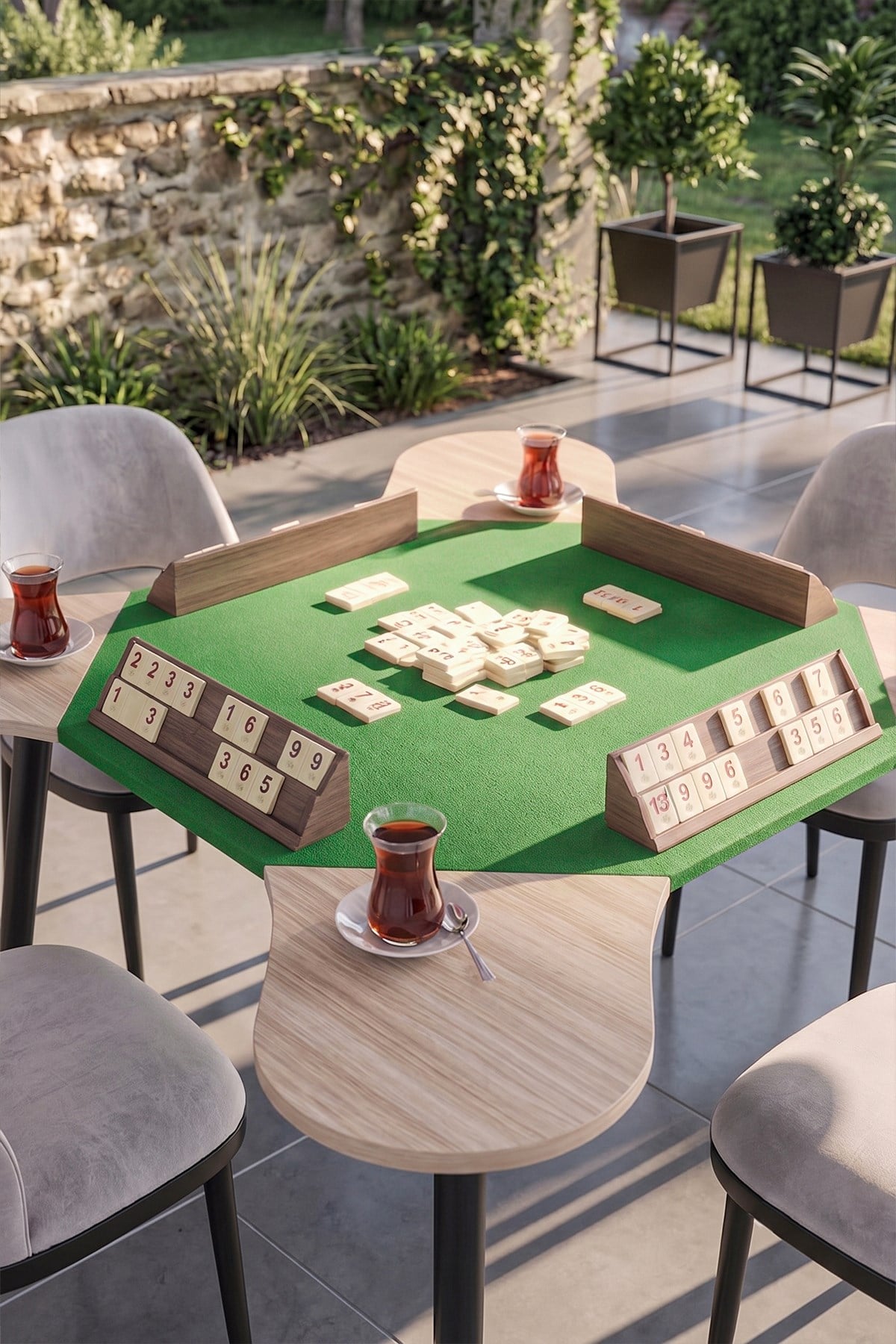 Keyif Oyun Masası Okey Masası Tavla Satranç Kutu Oyunları Masası Cafe Oyun Masası Meşe