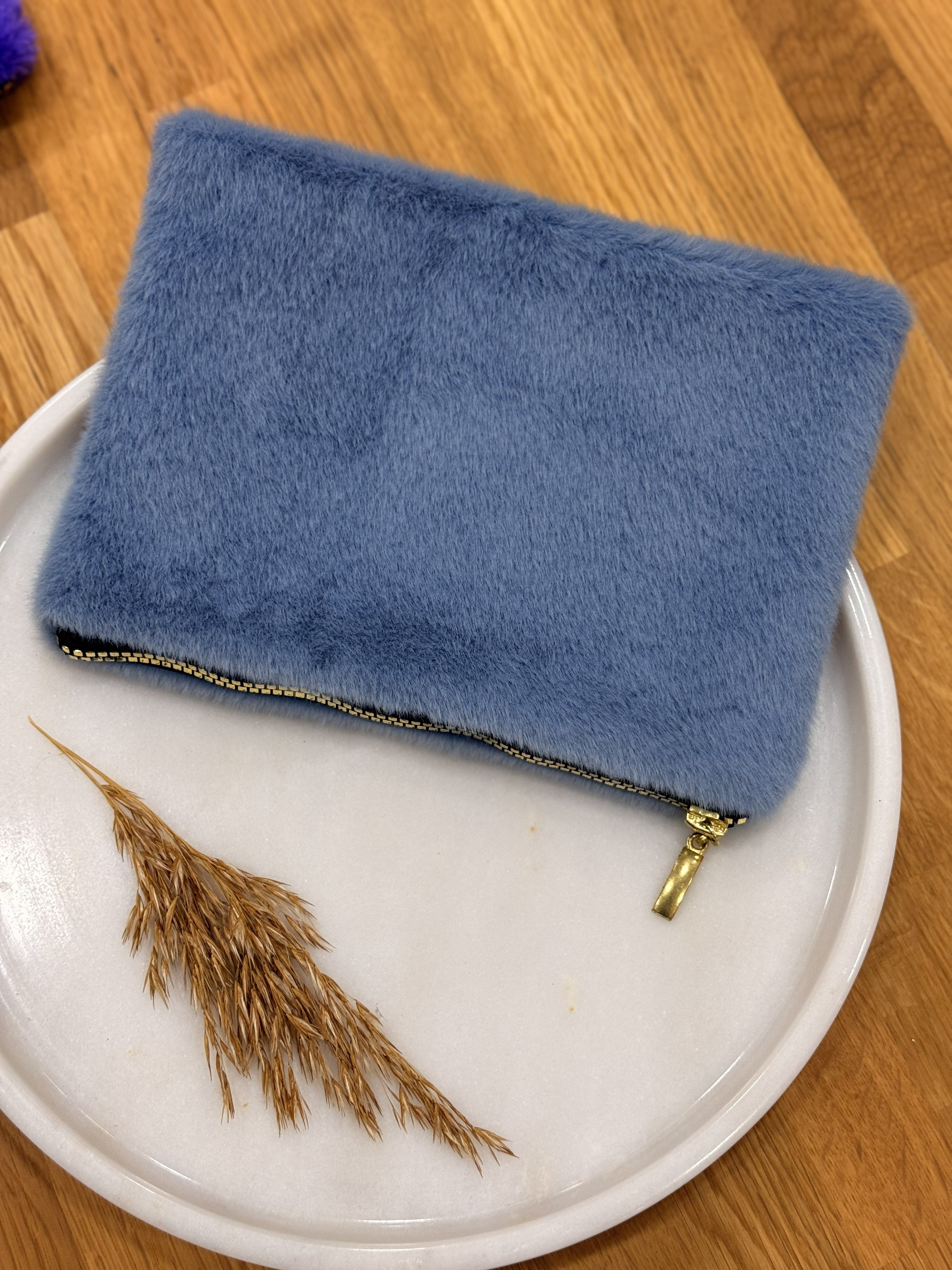 İndigo Peluş Çanta