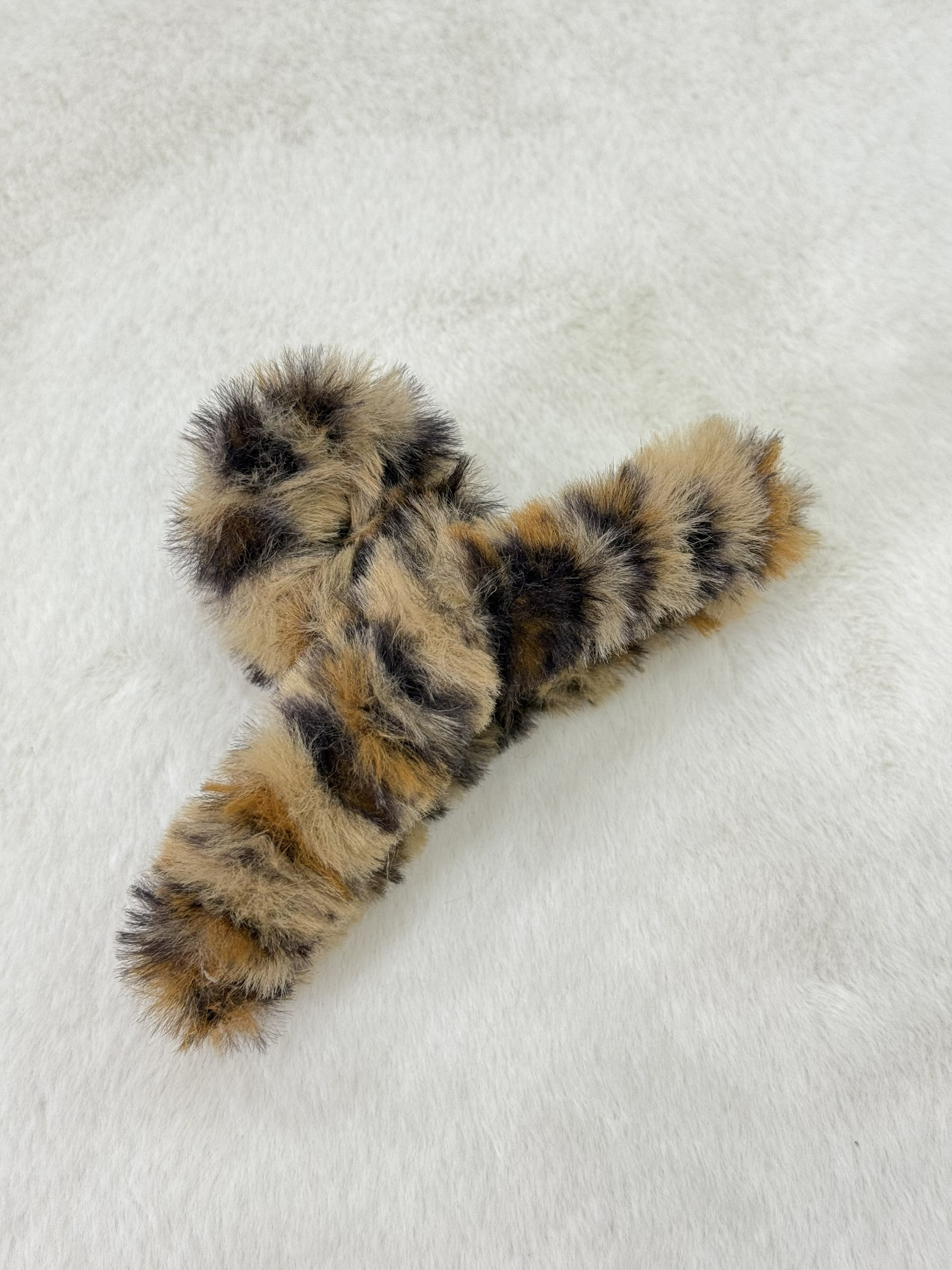 Leopar Desenli Peluş Mandal Toka