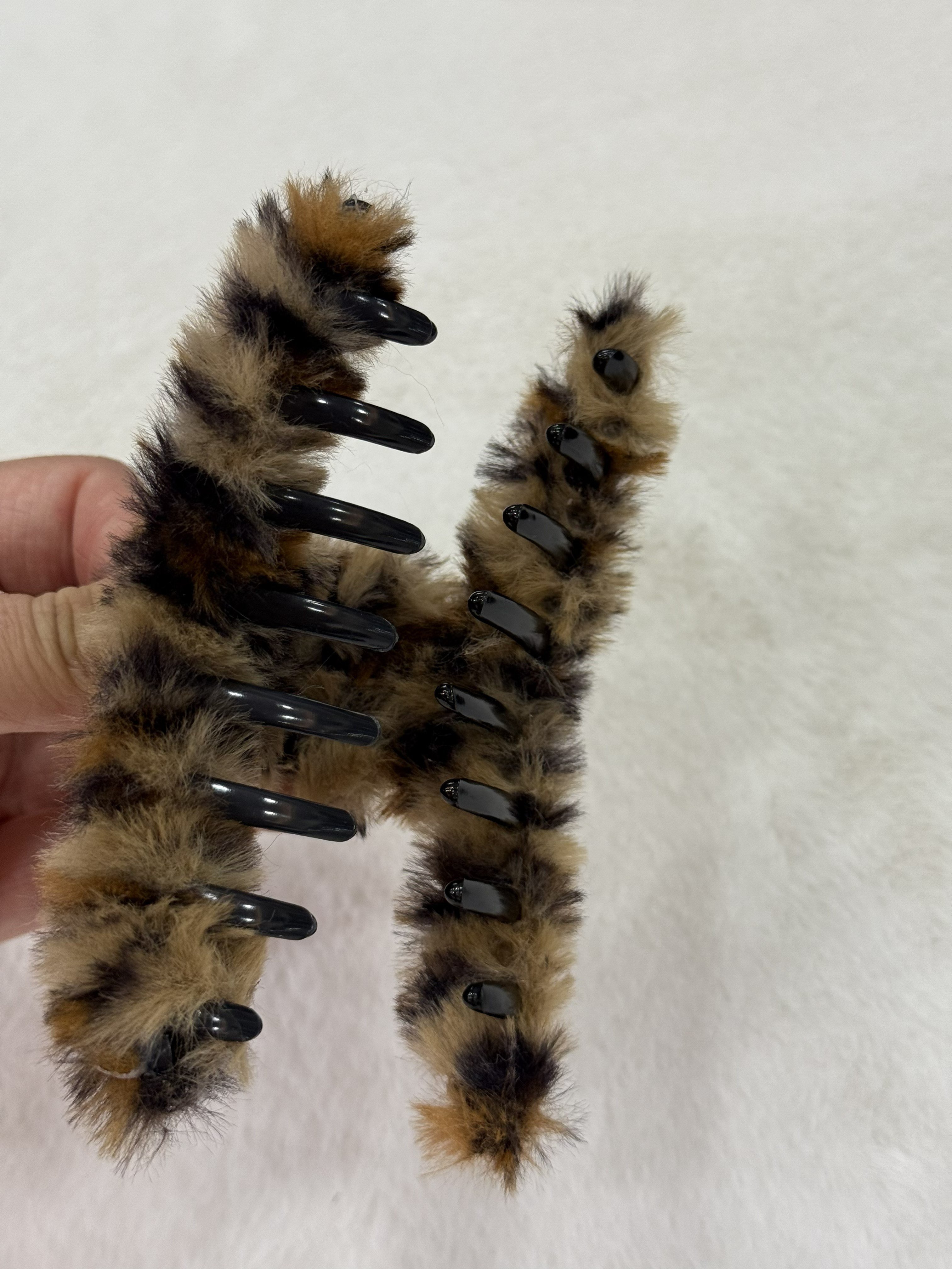 Leopar Desenli Peluş Mandal Toka