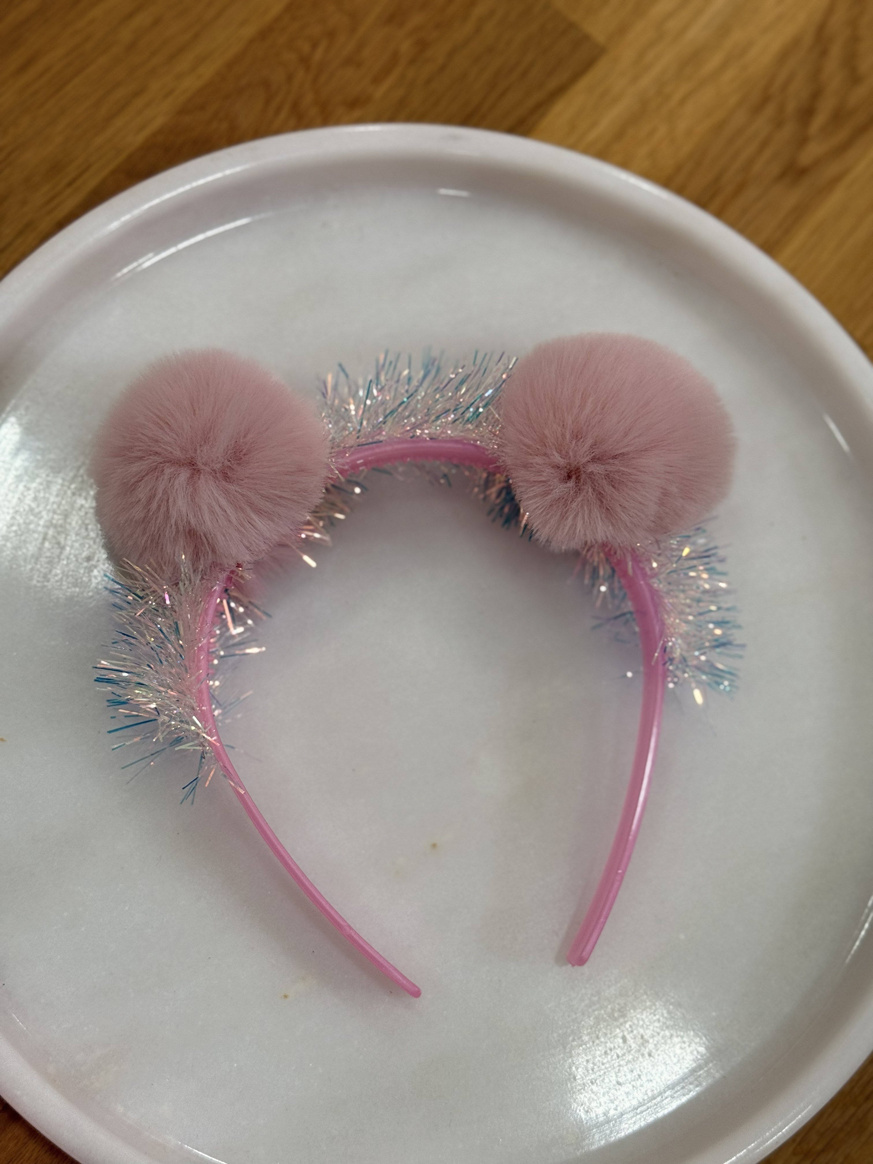 Pembe Simli Peluş Klips Toka