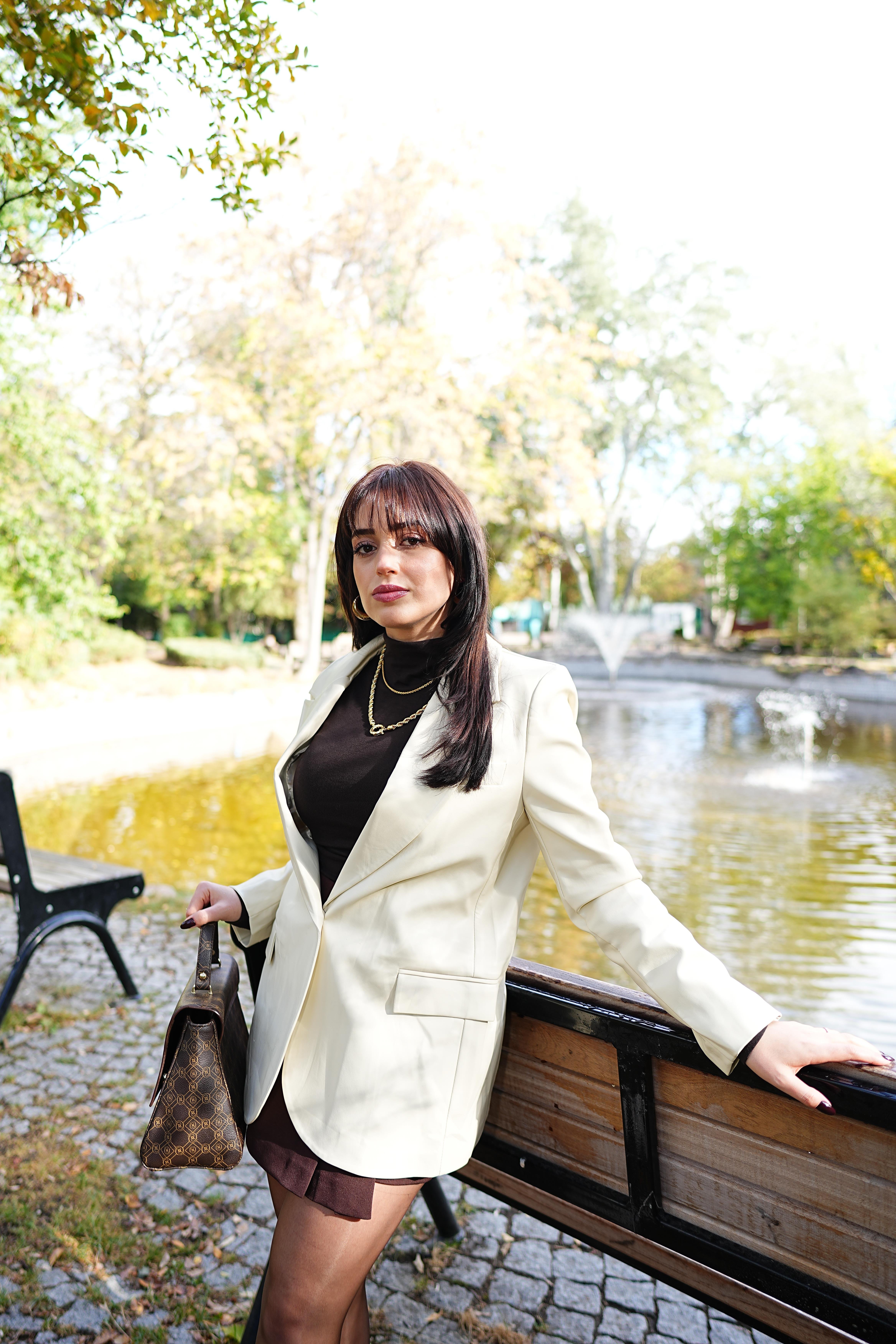 KREM DERİ BLAZER CEKET
