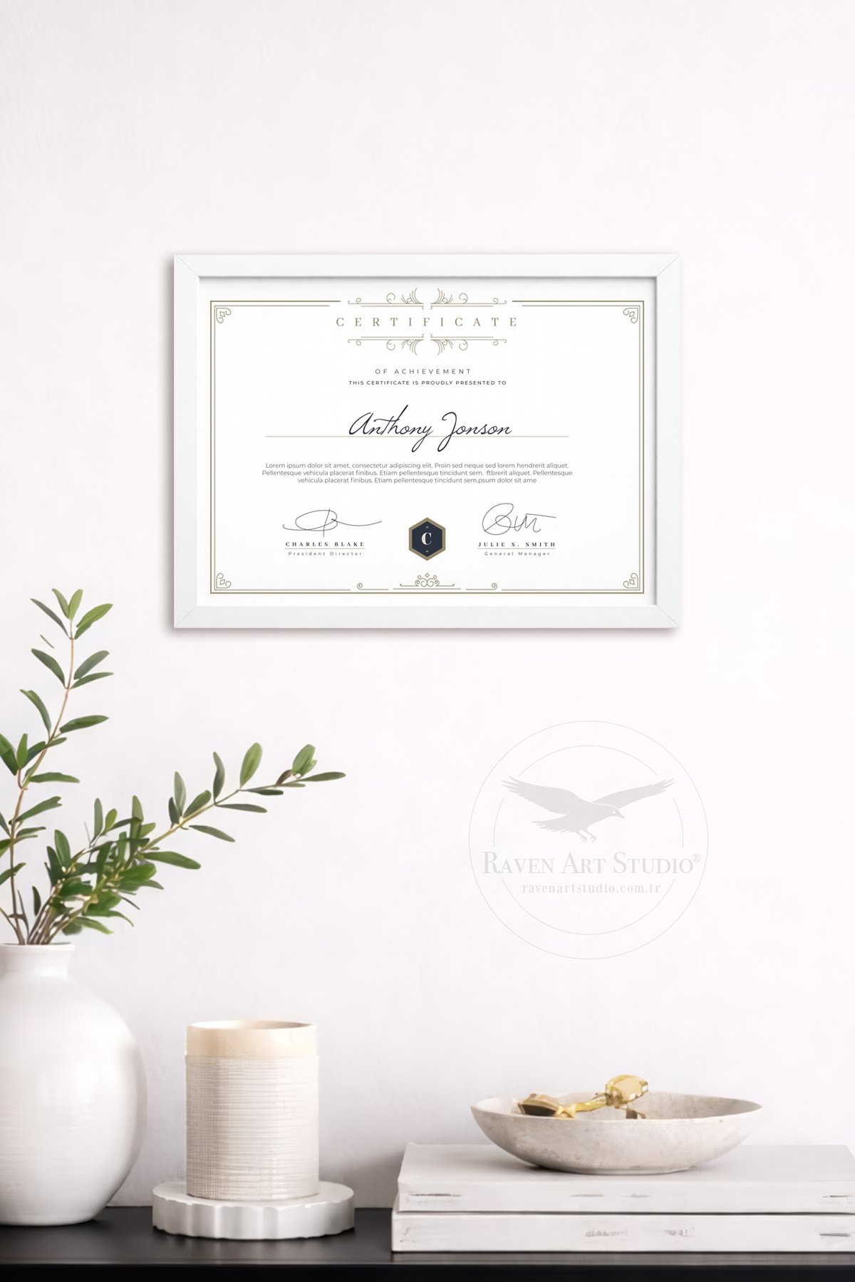 A4 Çerçeve Ekonomik Ermitaj Beyaz