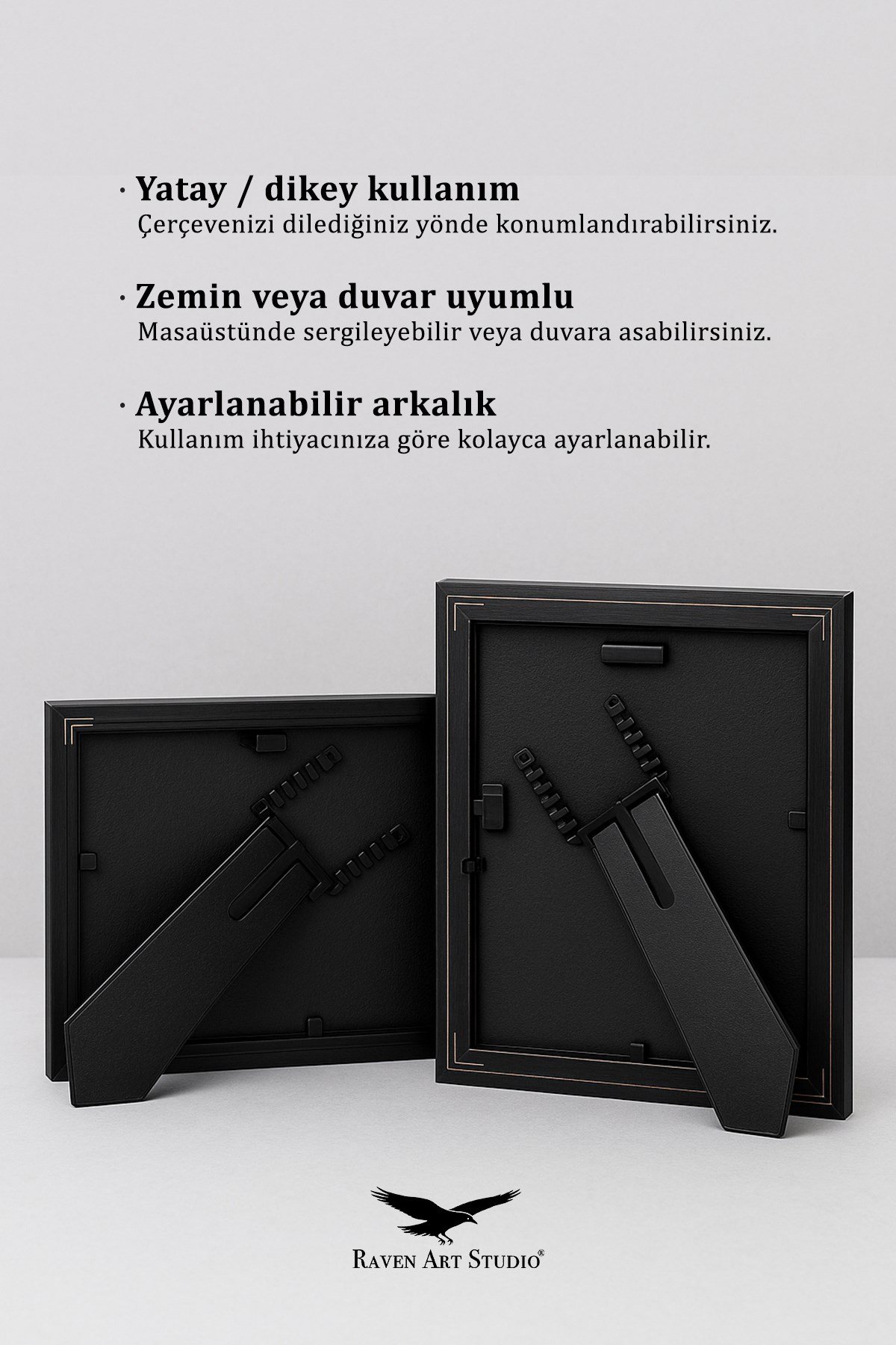 Ermitaj 18x24 cm Siyah Resim Fotoğraf Belge Poster Evrak Çerçevesi Korumalı Kırılmaz Pleksi Cam