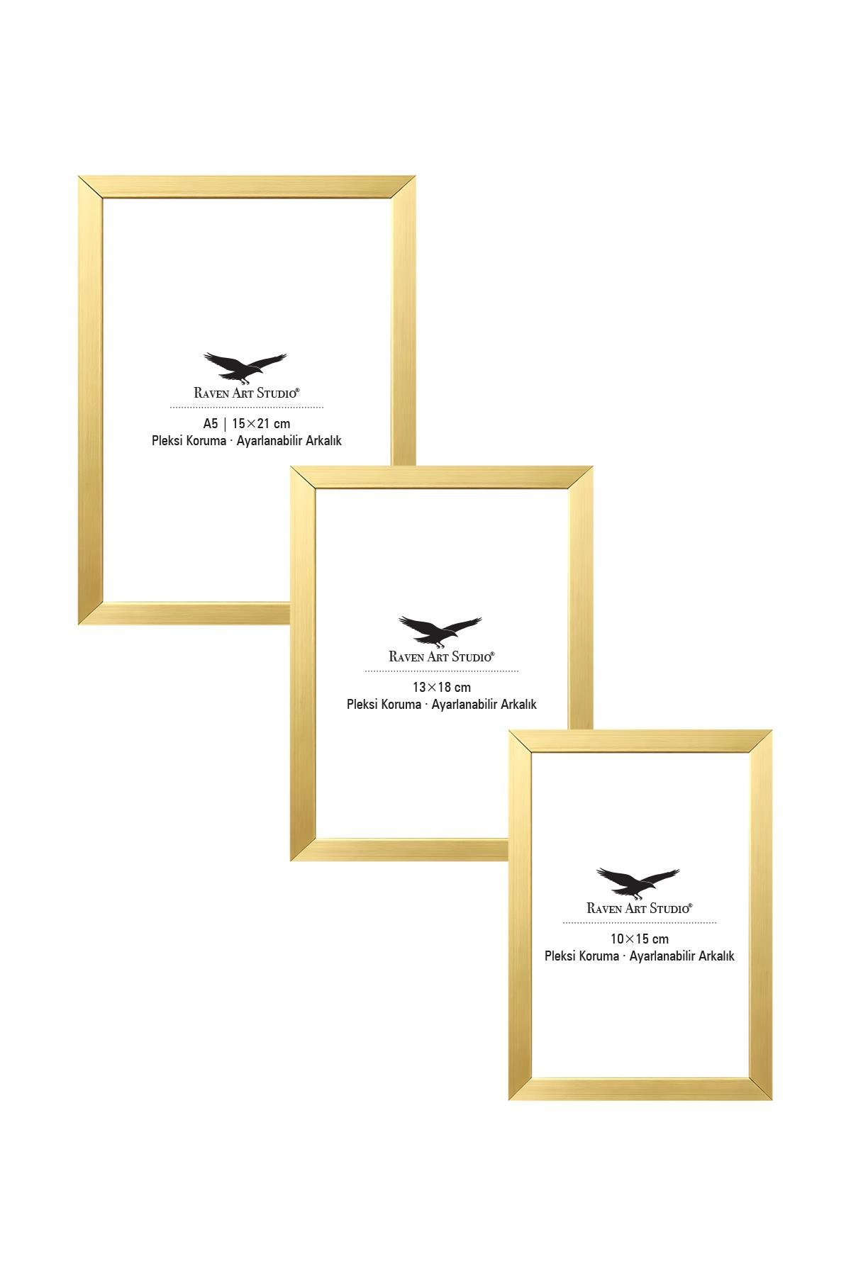 Ermitaj Altın 3'lü Set 10x15cm + 13x18cm + 15x21cm Korumalı Kırılmaz Pleksi Cam