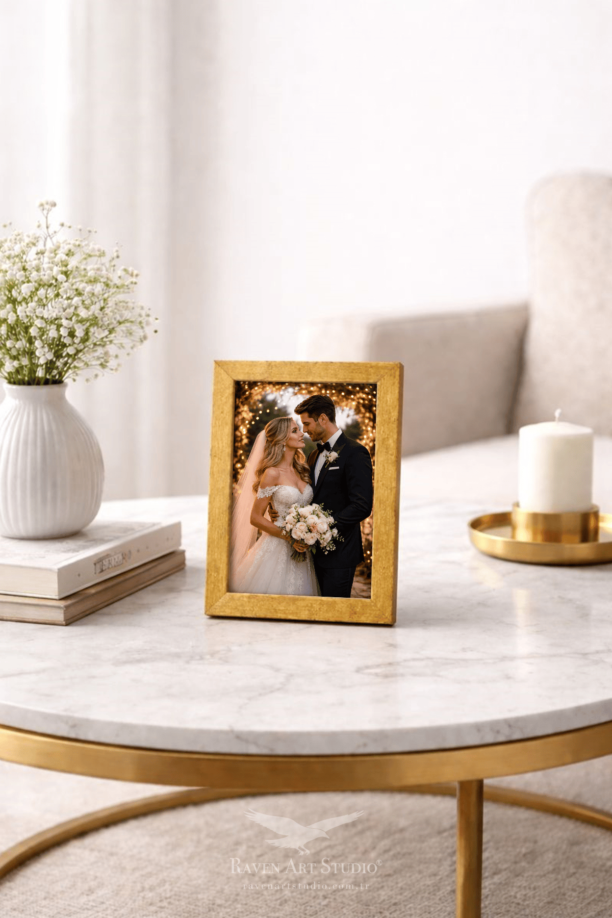 Louvre 10x15cm Antik Altın Resim Fotoğraf Belge Poster Evrak Çerçevesi Korumalı Kırılmaz Pleksi Cam