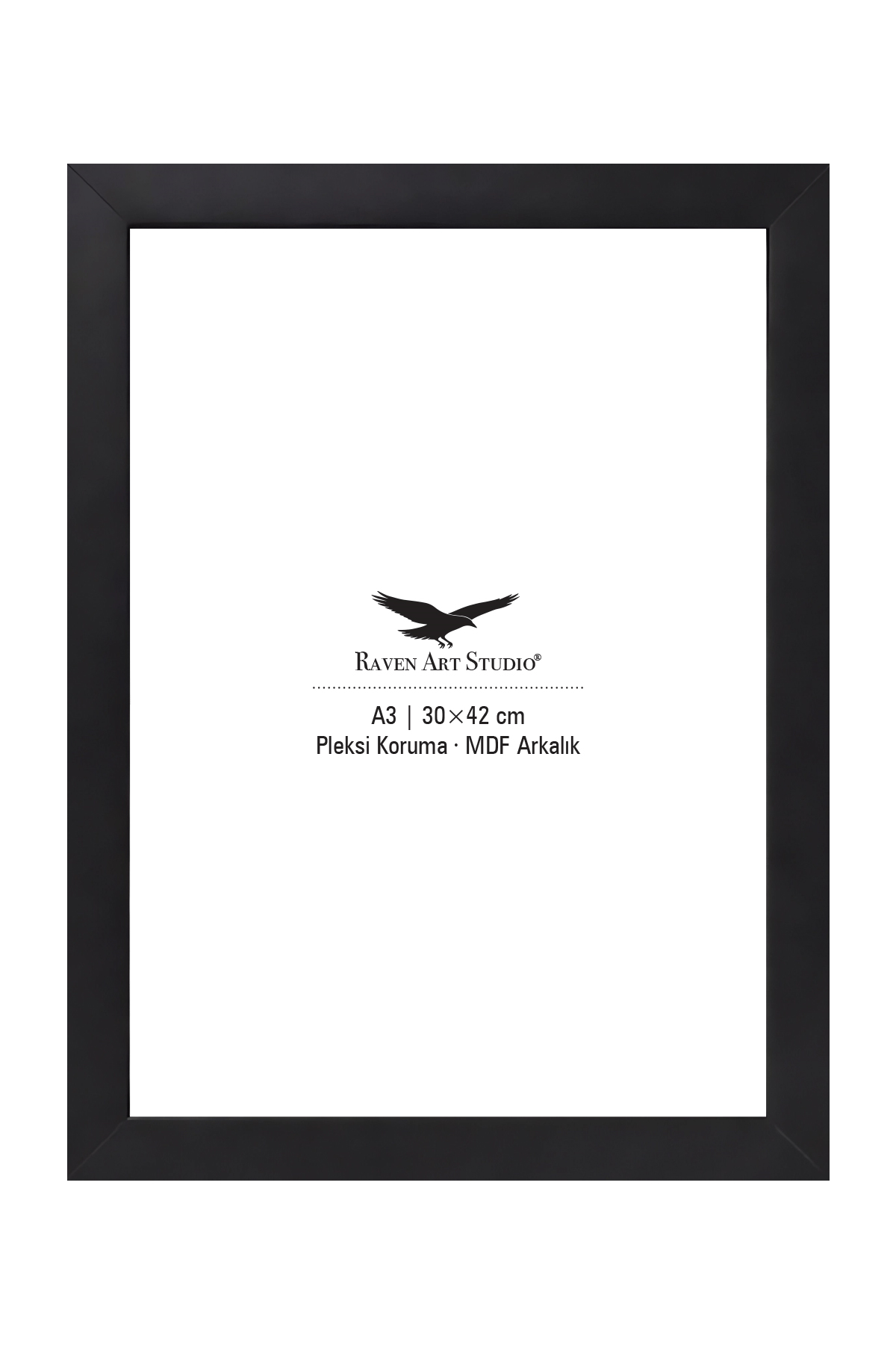 Louvre A3-30x42cm Siyah Resim Fotoğraf Belge Poster Evrak Çerçevesi Korumalı Kırılmaz Pleksi Cam