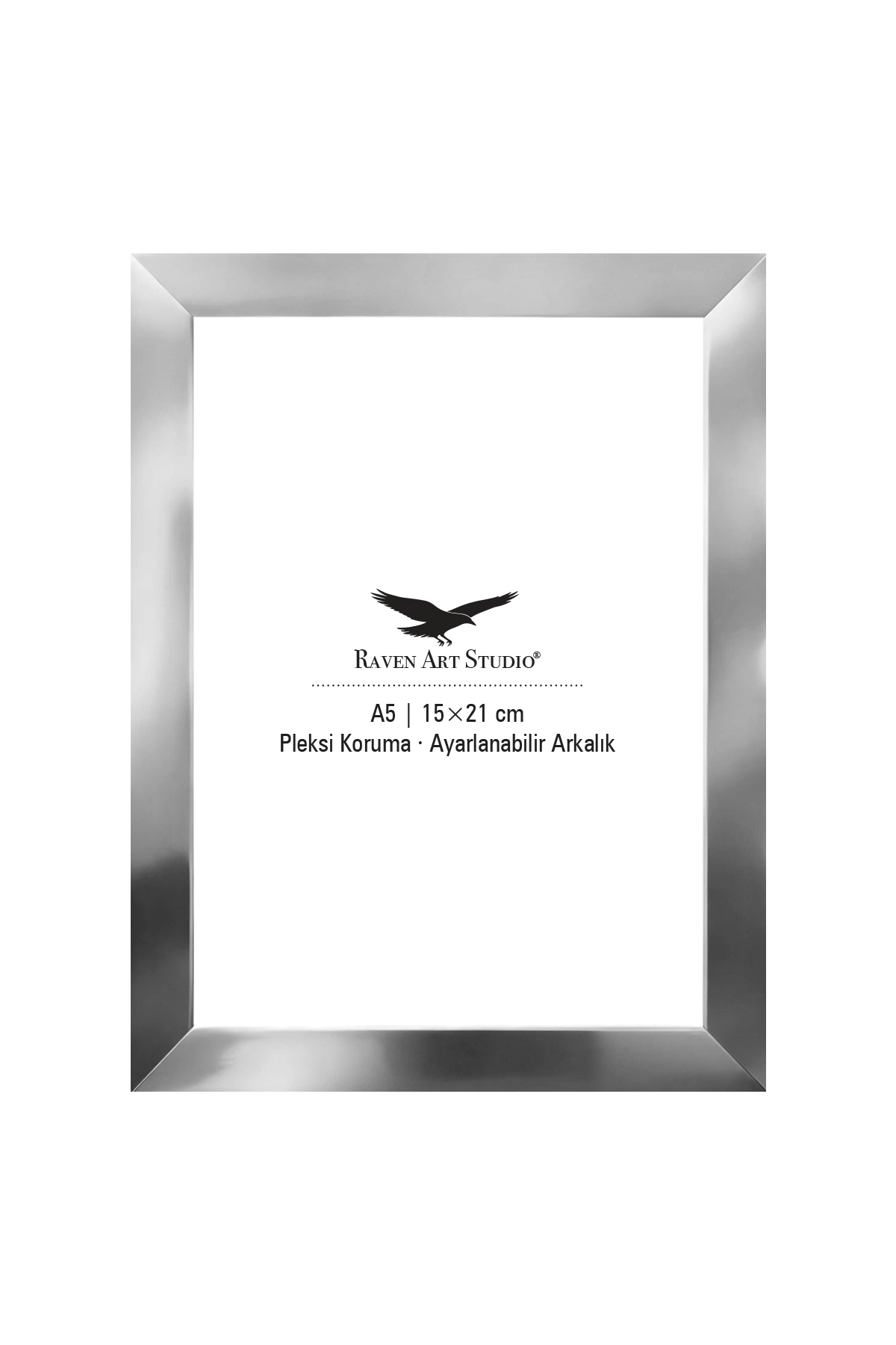 Louvre A5-15x21cm Gümüş Resim Fotoğraf Belge Poster Evrak Çerçevesi Korumalı Kırılmaz Pleksi Cam