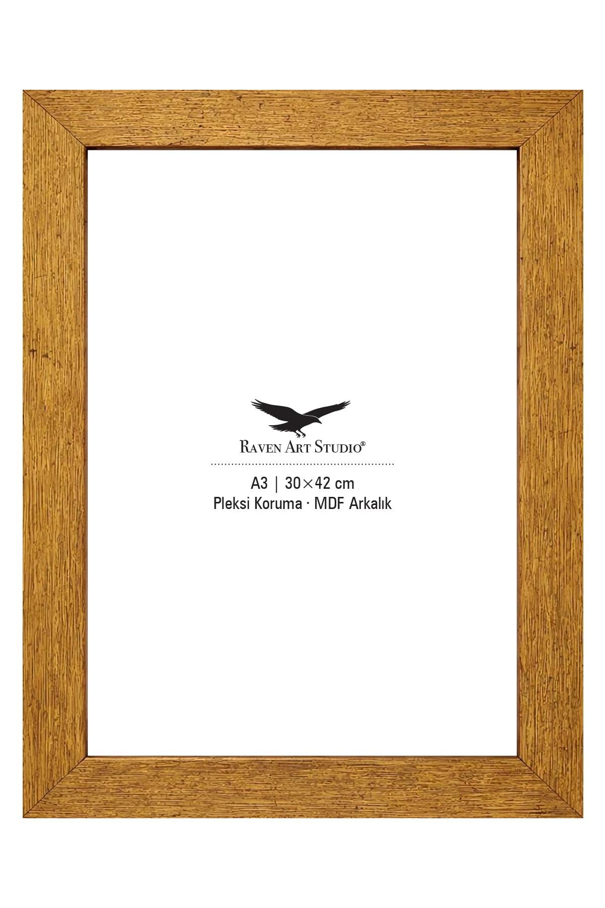 Modern A3-30x42cm Altın Korumalı Kırılmaz Pleksi Cam Resim Fotoğraf Belge Poster Evrak Çerçevesi