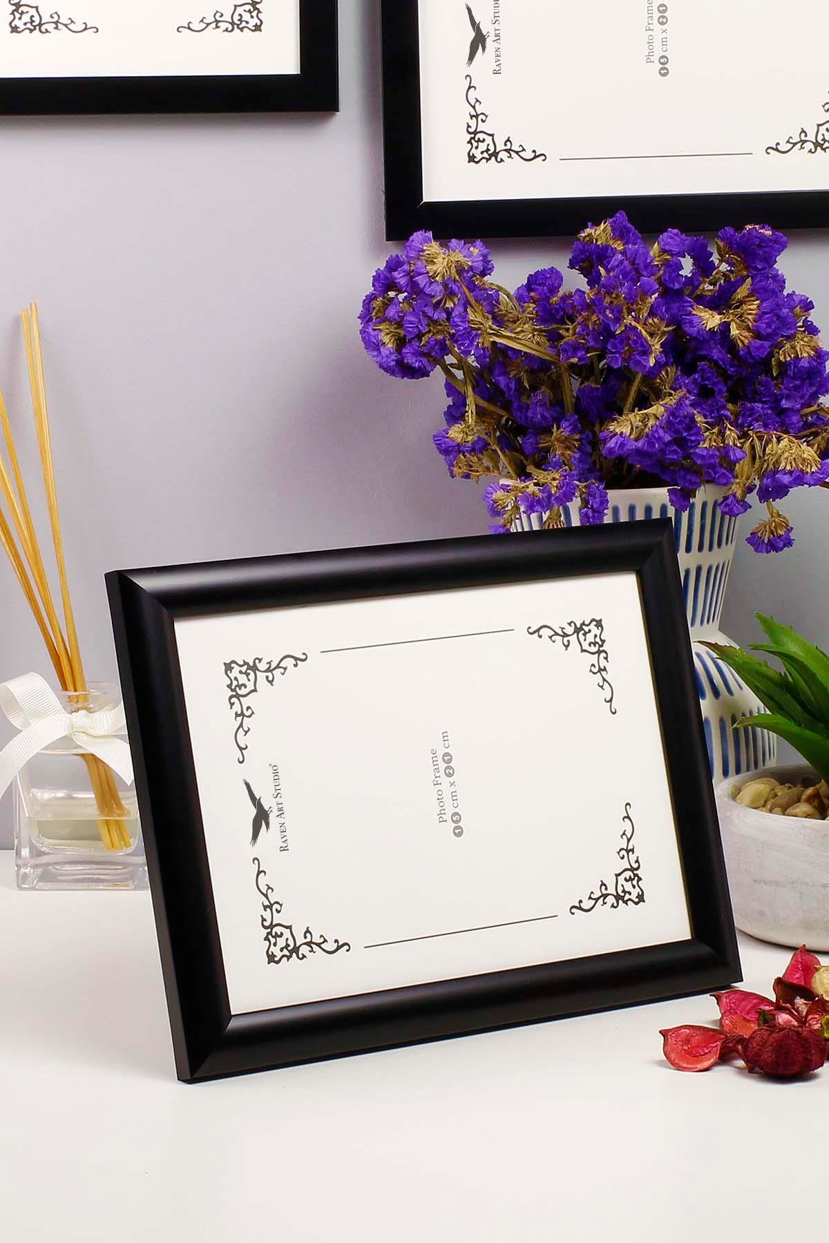 Pergamon Siyah 3'lü Set 10x15cm + 13x18cm + 15x21cm Korumalı Kırılmaz Pleksi Cam