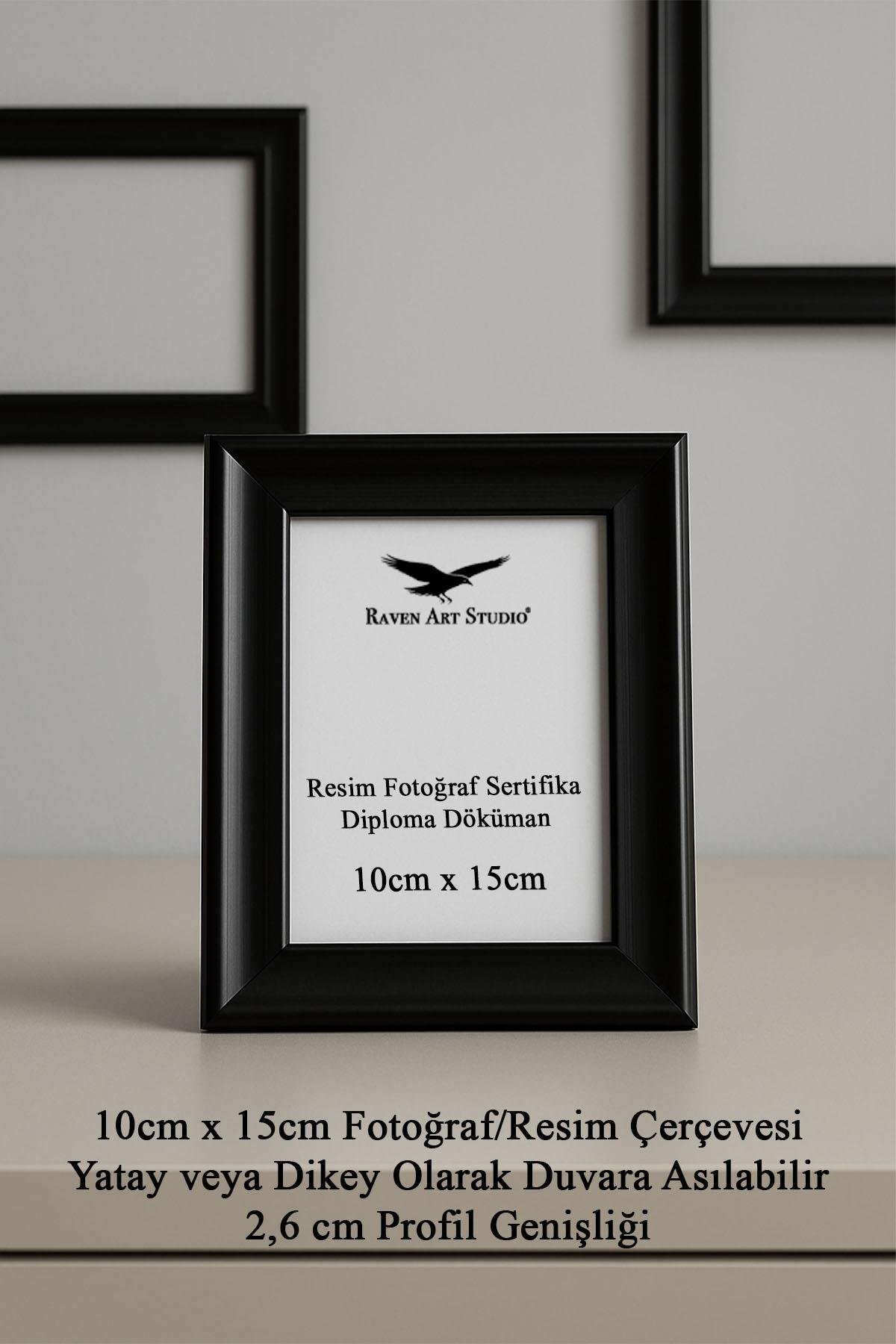 Pyramid 10x15cm Siyah Resim Fotoğraf Belge Poster Evrak Çerçevesi Korumalı Kırılmaz Pleksi Cam