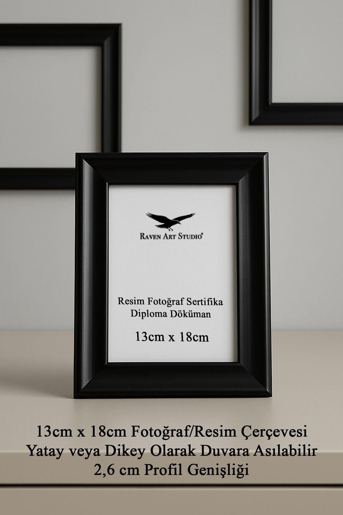 Pyramid 13x18cm Siyah Resim Fotoğraf Belge Poster Evrak Çerçevesi Korumalı Kırılmaz Pleksi Cam