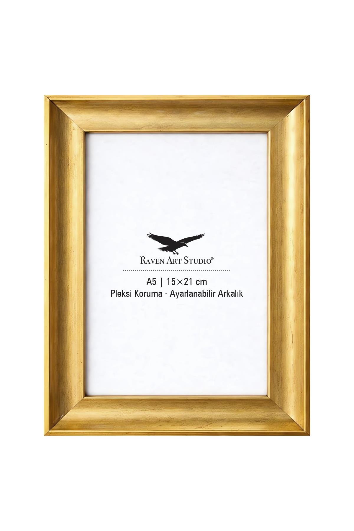 Pyramid 15x21cm Altın Resim Fotoğraf Belge Poster Evrak Çerçevesi Korumalı Kırılmaz Pleksi Cam